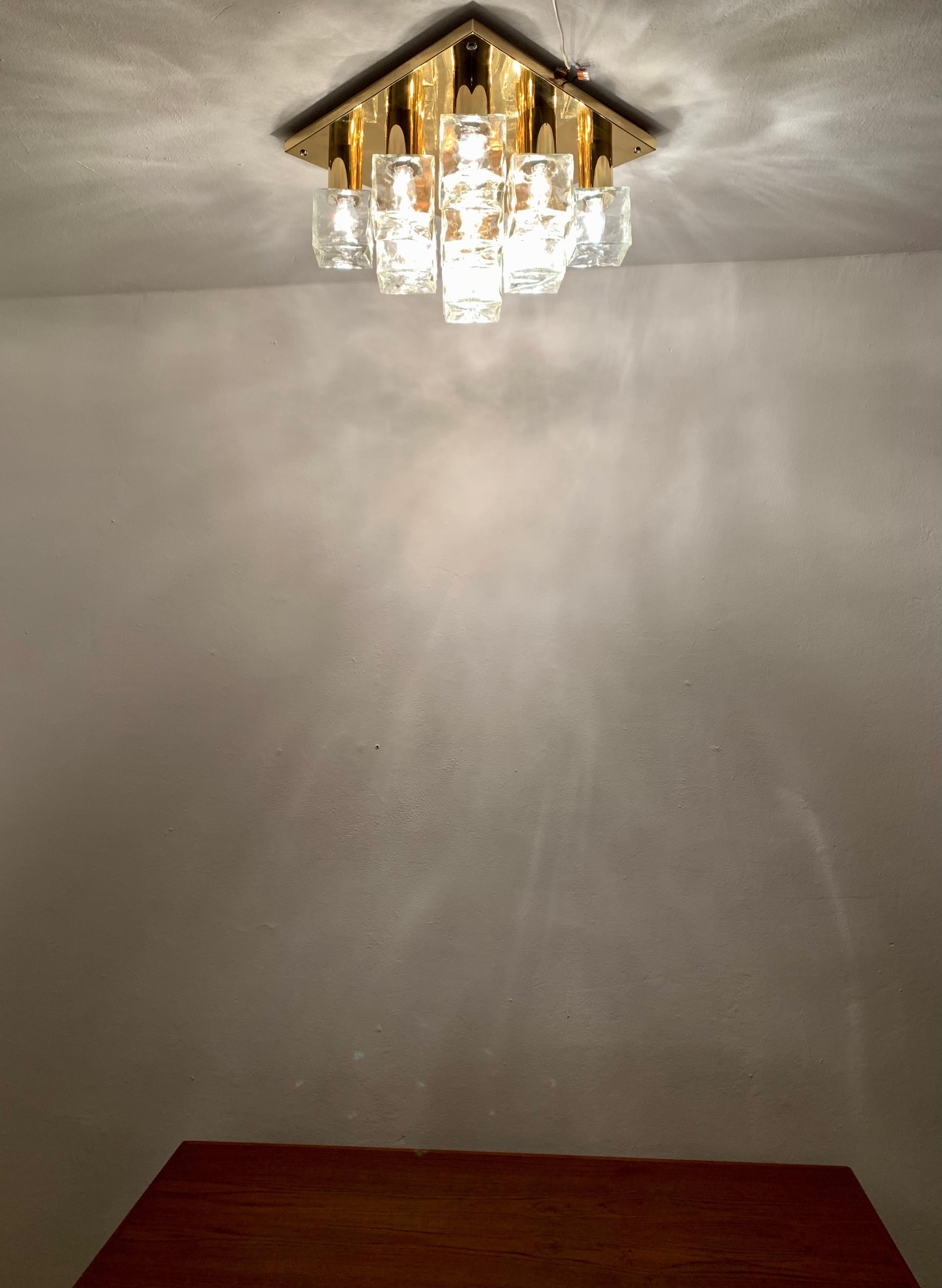 Large Ice Cube Flush Light by J.T. Kalmar For Sale 8