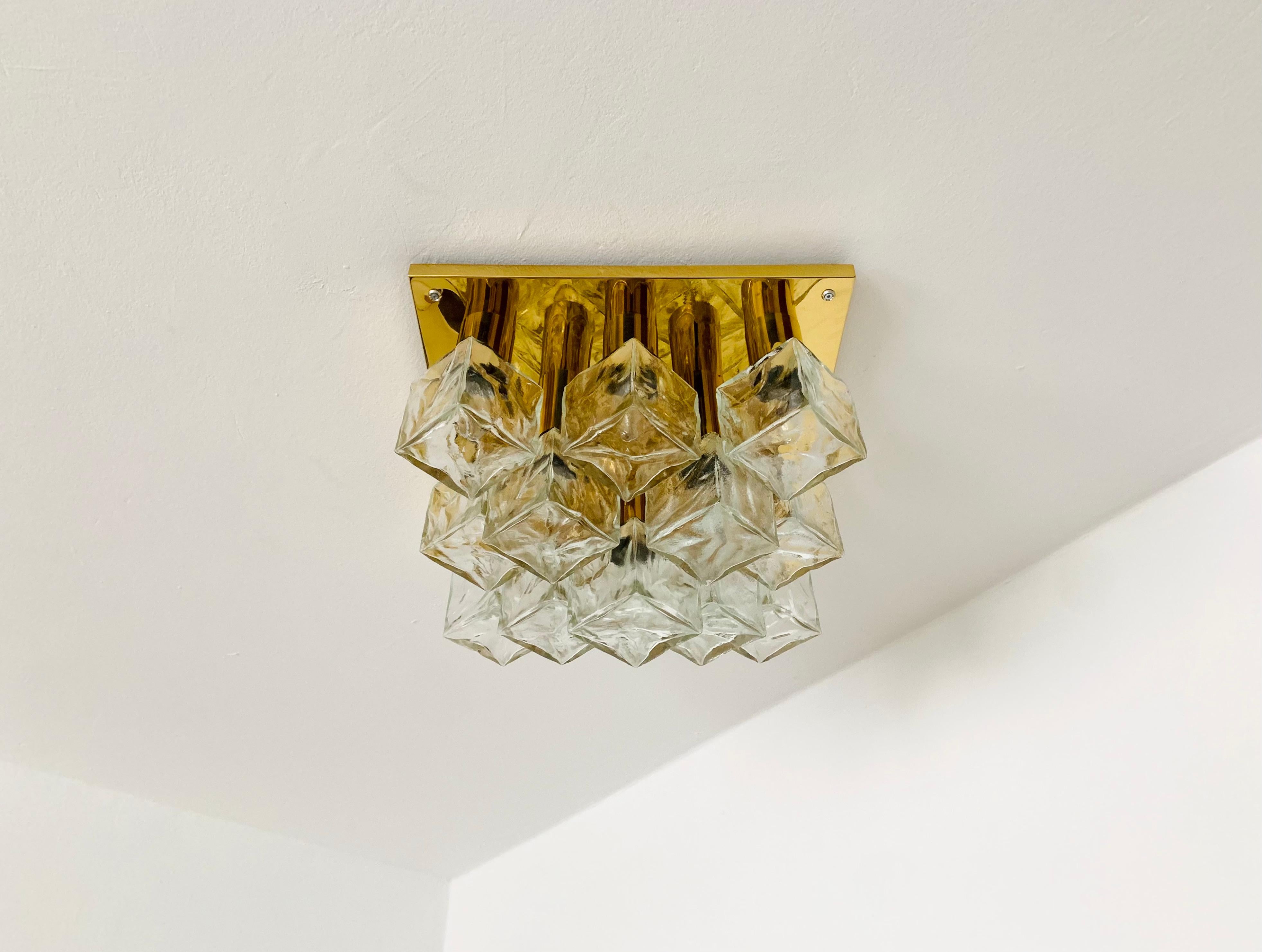 Austrian Large Ice Cube Flush Light by J.T. Kalmar For Sale