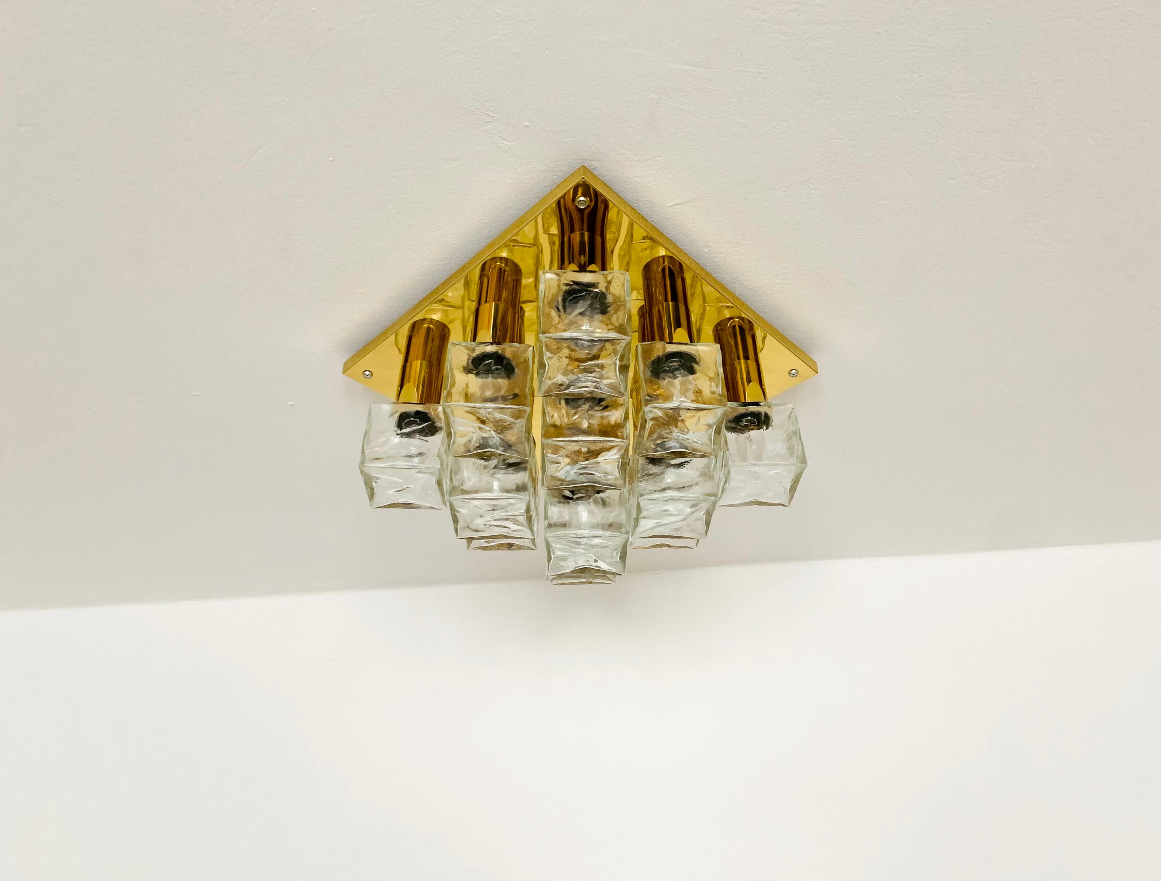Large Ice Cube Flush Light by J.T. Kalmar In Good Condition For Sale In München, DE