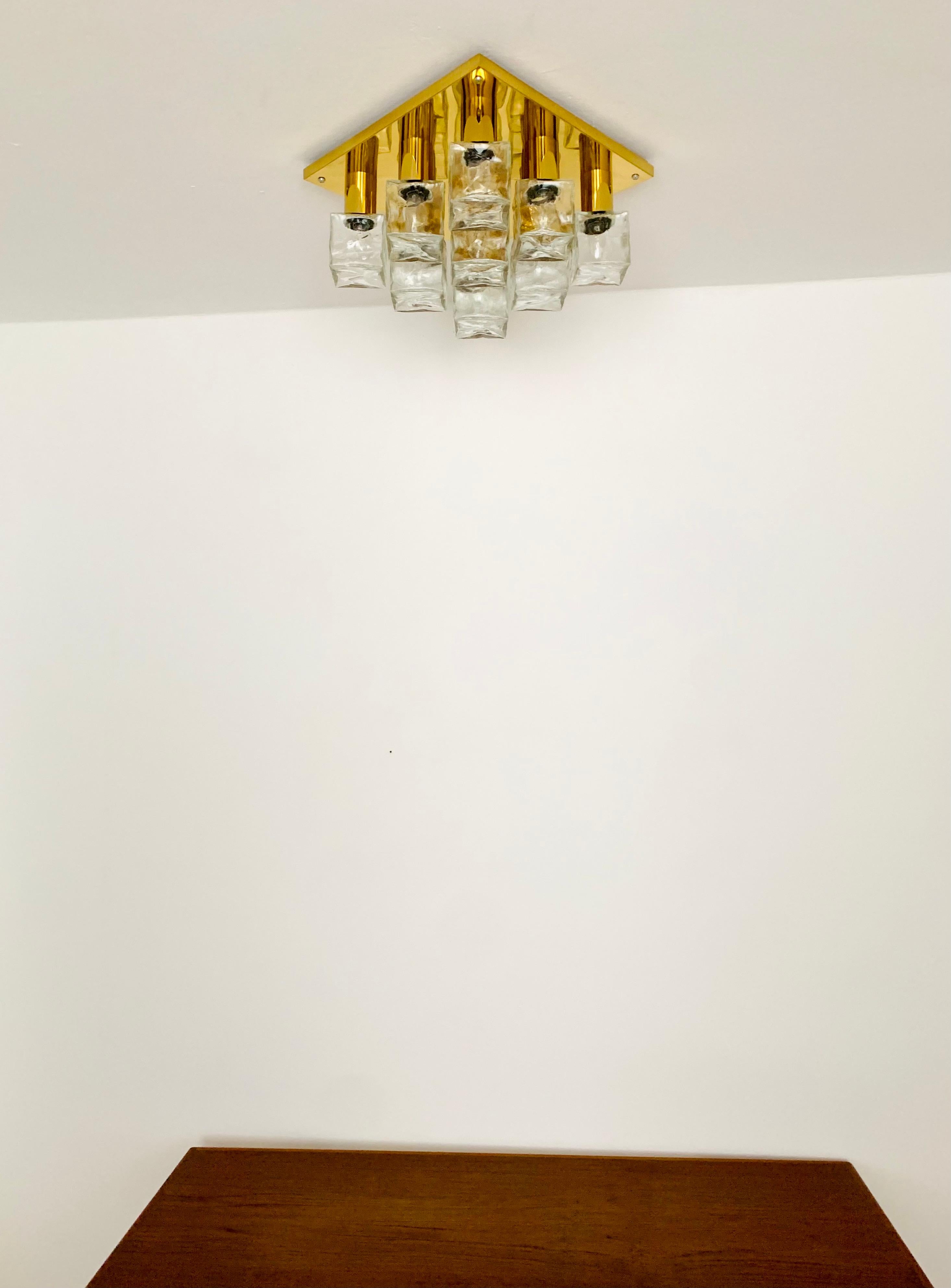 Metal Large Ice Cube Flush Light by J.T. Kalmar For Sale