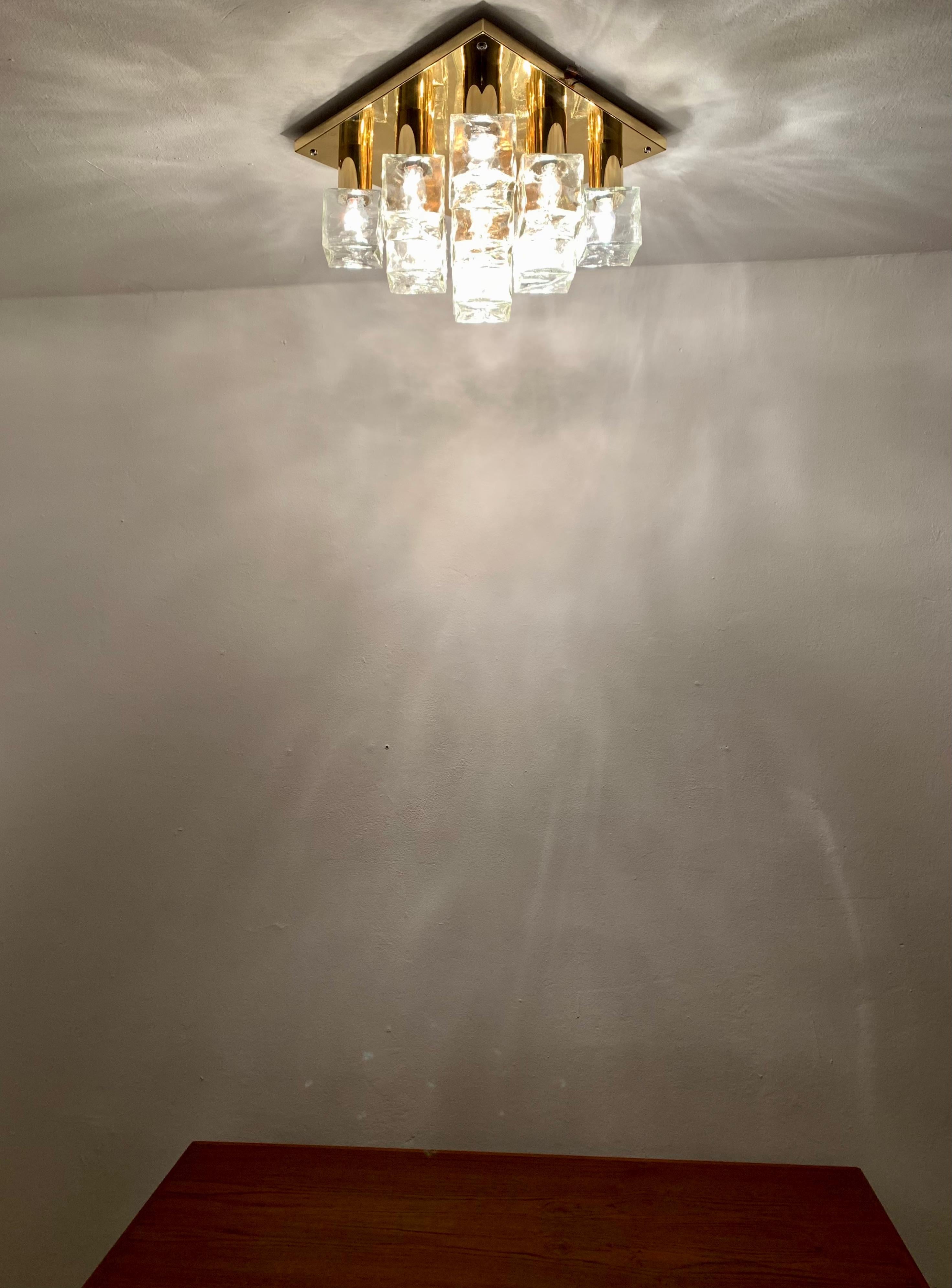 Large Ice Cube Flush Light by J.T. Kalmar For Sale 2