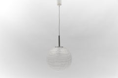 Large Ice Glass Ball Pendant Lamp by Doria, 1960s Germany