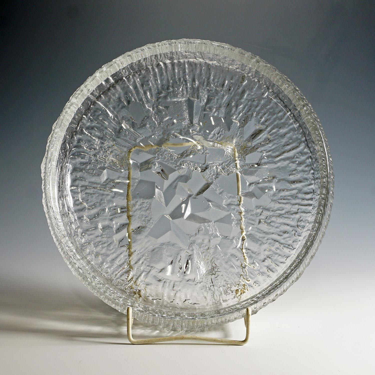 Finnish Large Ice Glass Bowl 