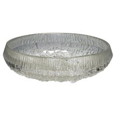 Large Ice Glass Bowl "Lunaria" by Tapio Wirkkala for Iittala, 1972