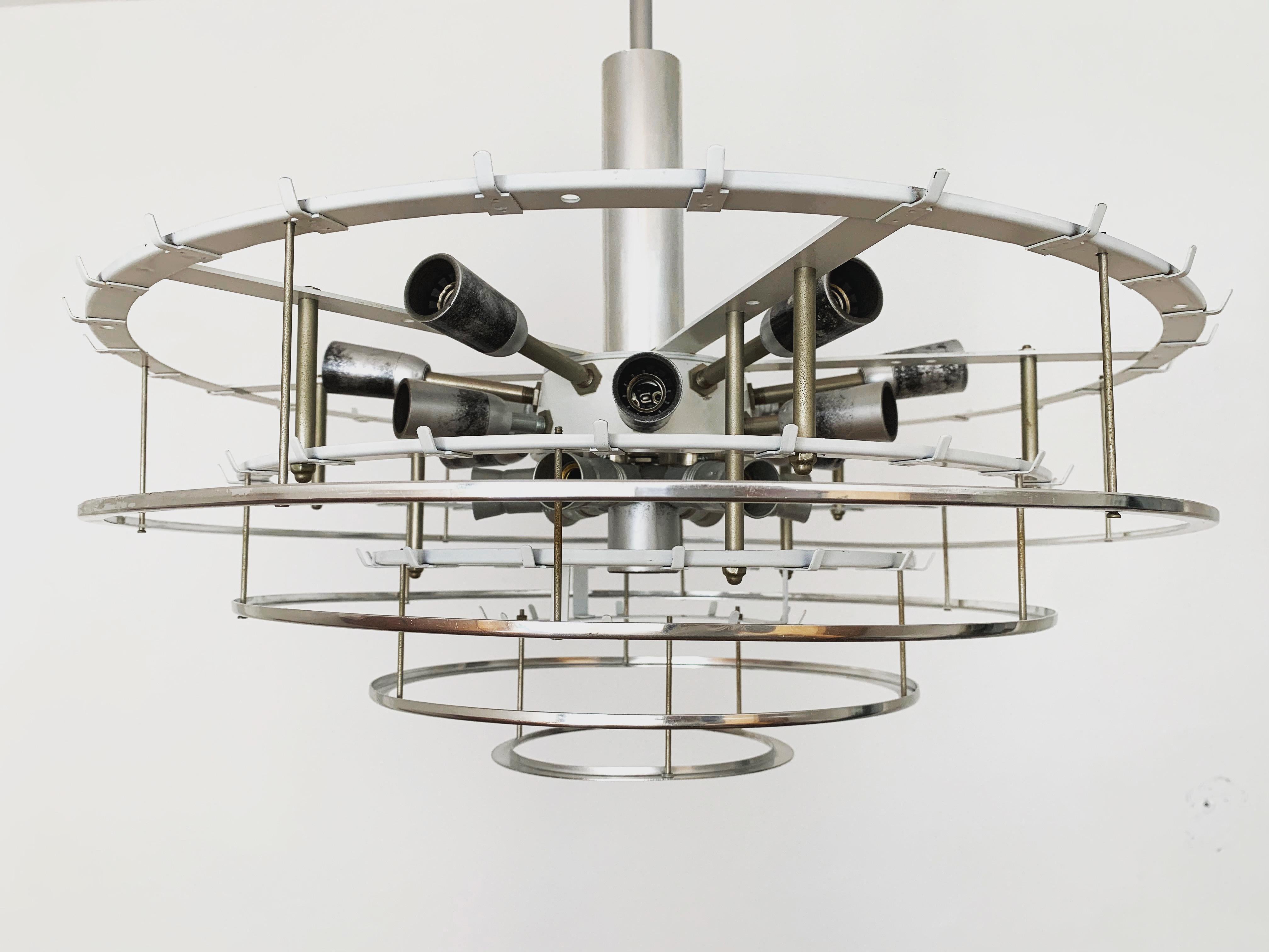 Lampadario grande in vetro ghiaccio di Doria in vendita 9