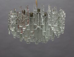 Large Ice Glass Chandelier Kalmar, Austria, 1960