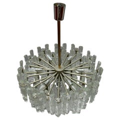 Large Ice Glass Chandelier Kalmar, Austria, 1960