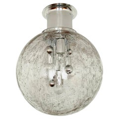 Large Ice Glass Flush Lamp by Doria