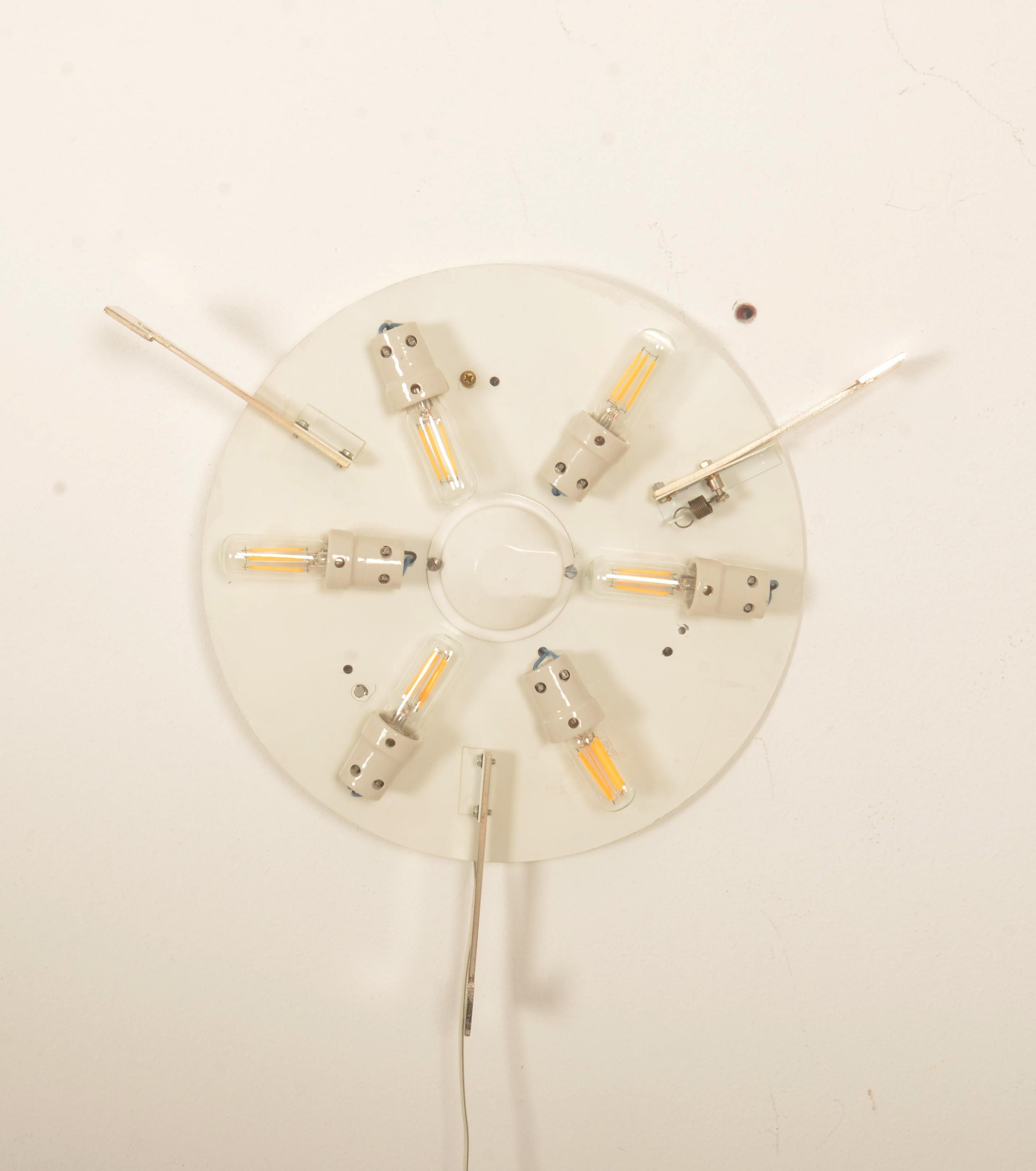 Large Ice Glass Flush Mount or Wall Mount Lamp For Sale 1