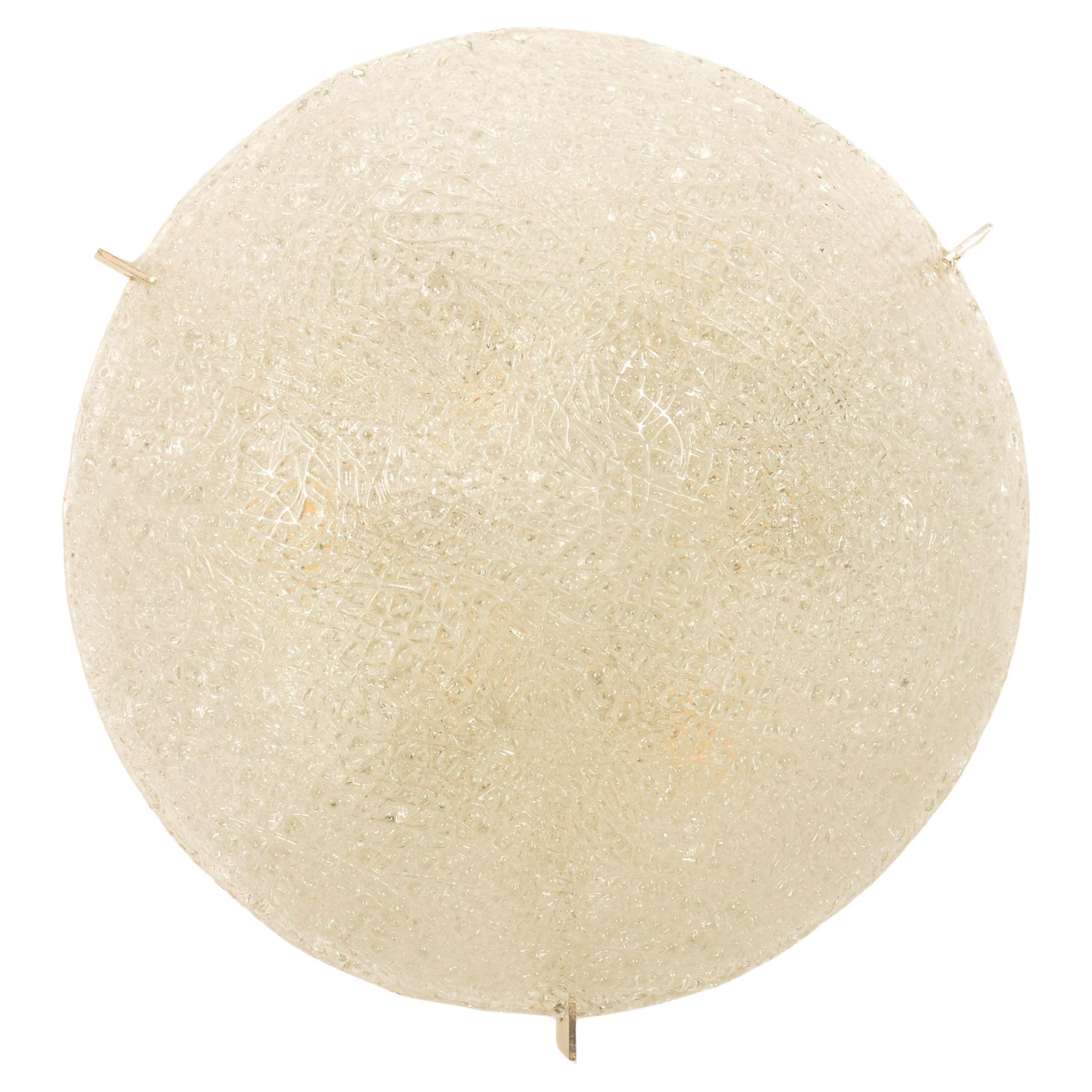 Large Ice Glass Flush Mount or Wall Mount Lamp