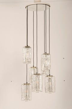 Large Ice Glass Granada Cascading Chandelier By Kalmar