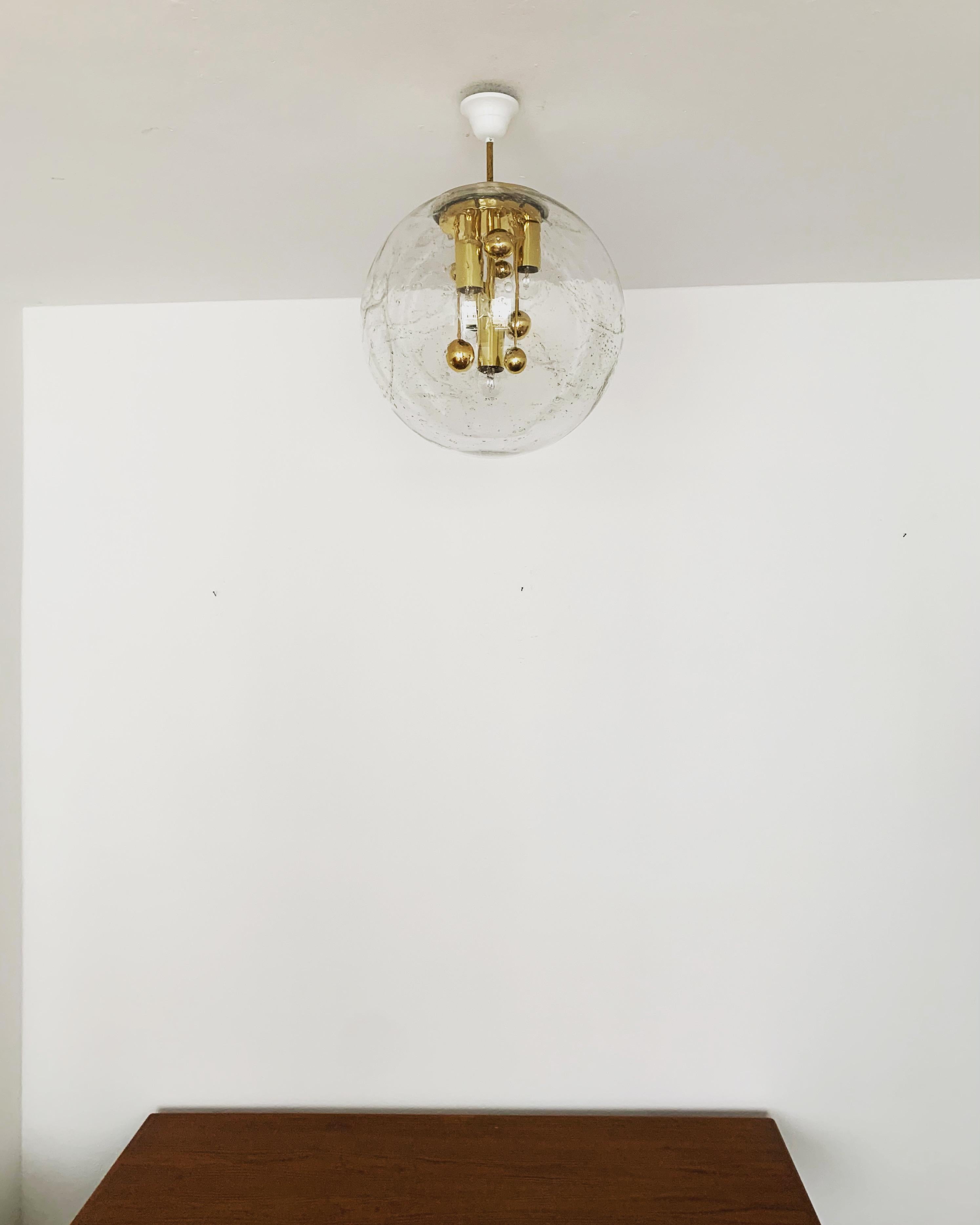 Lampada grande in vetro ghiaccio di Doria In condizioni buone in vendita a München, DE