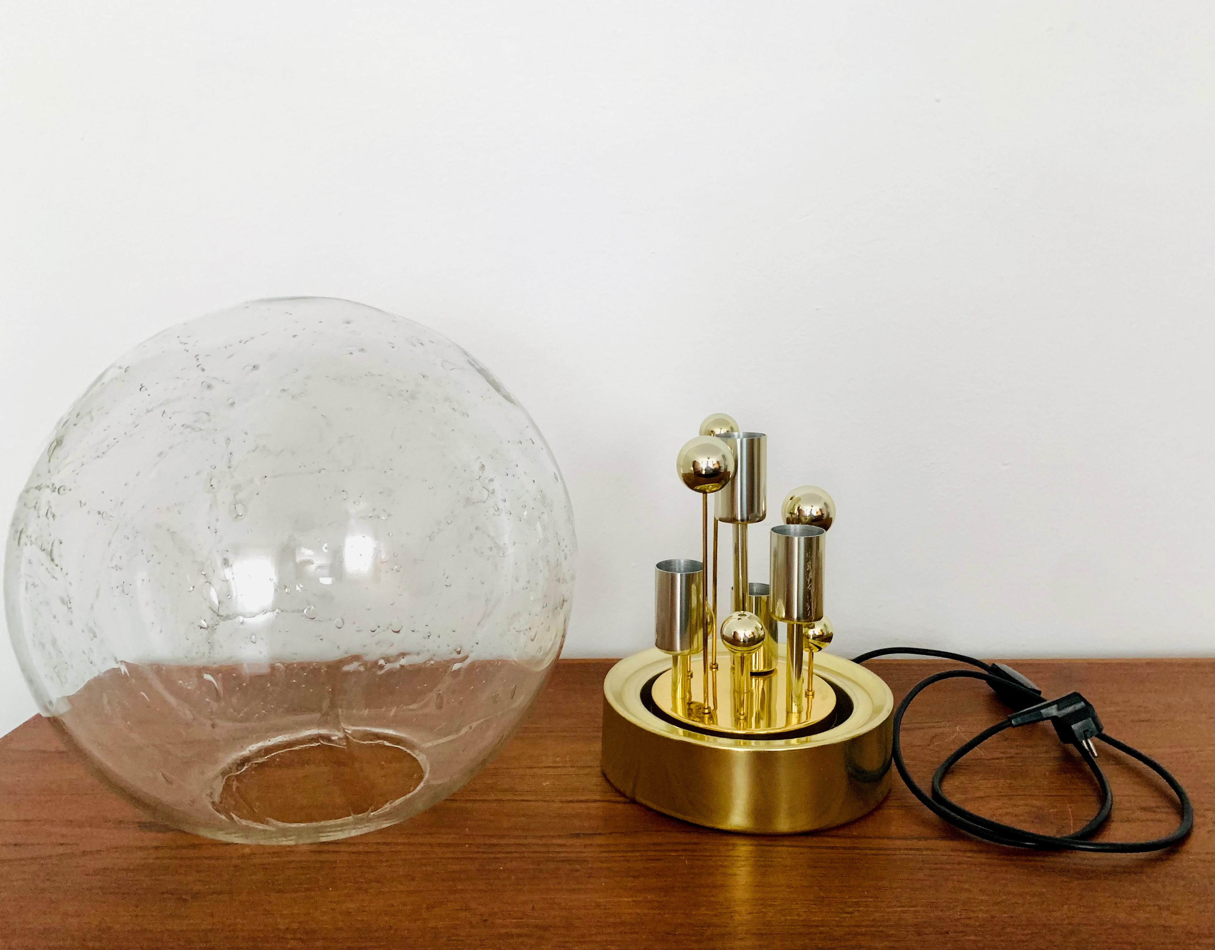 Große Tischlampe aus Eisglas von Doria im Angebot 3