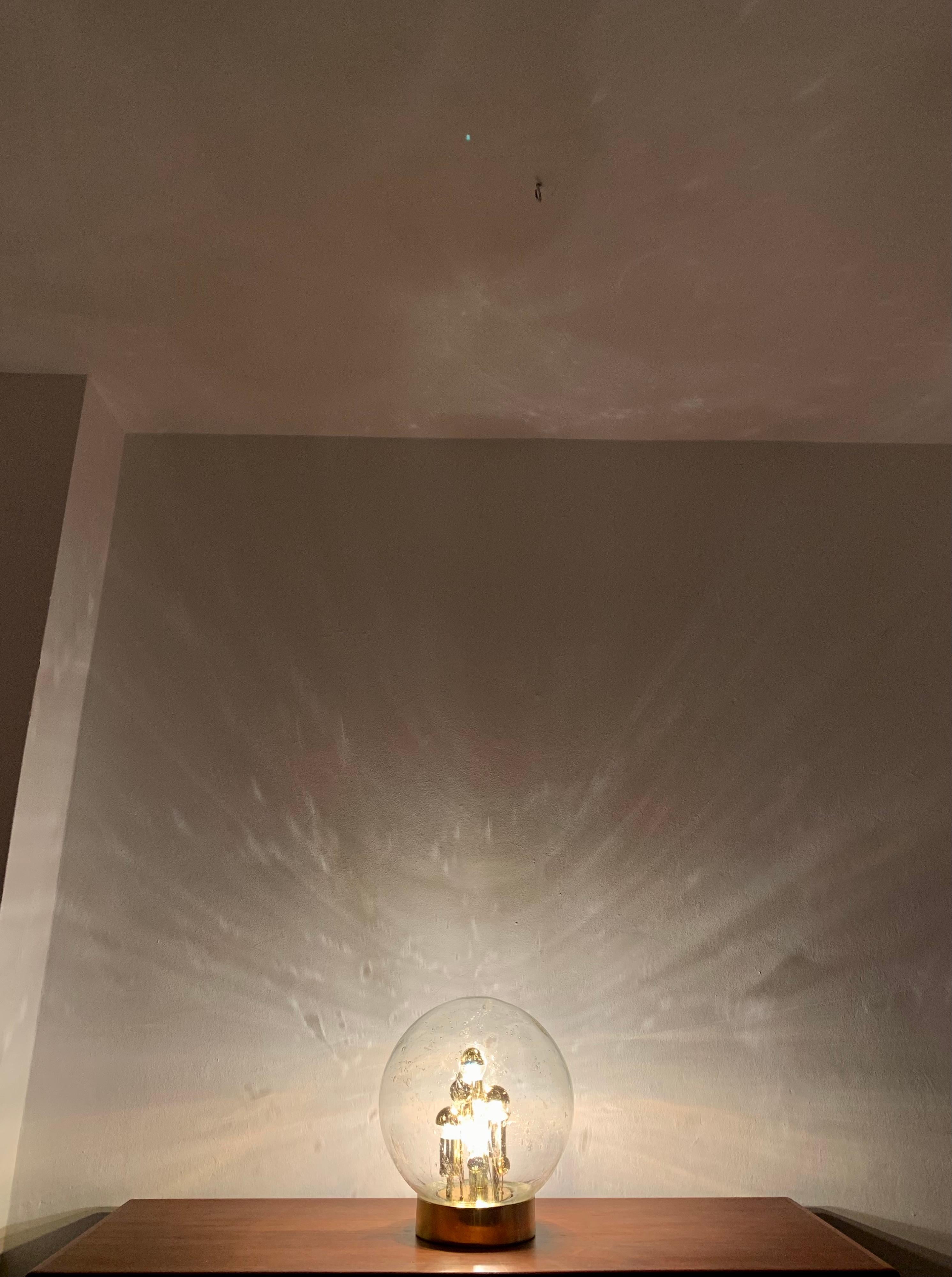 Große Tischlampe aus Eisglas von Doria im Angebot 1