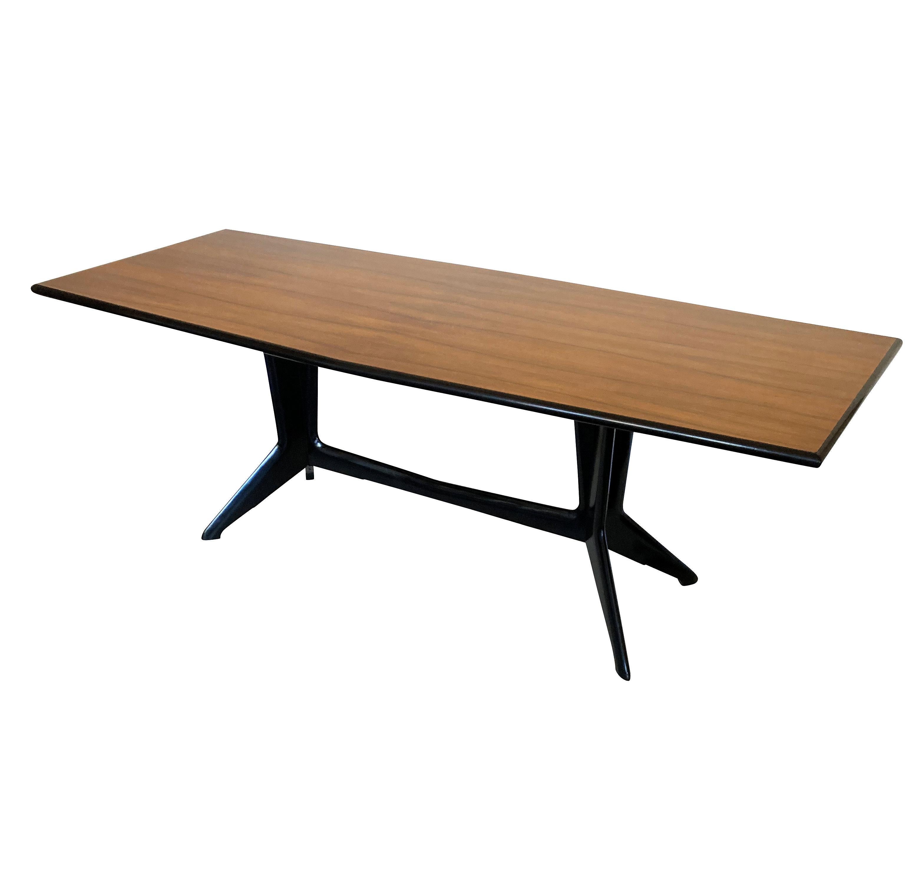 Beech Large Ico Parisi Architectural Dining Table  For Sale