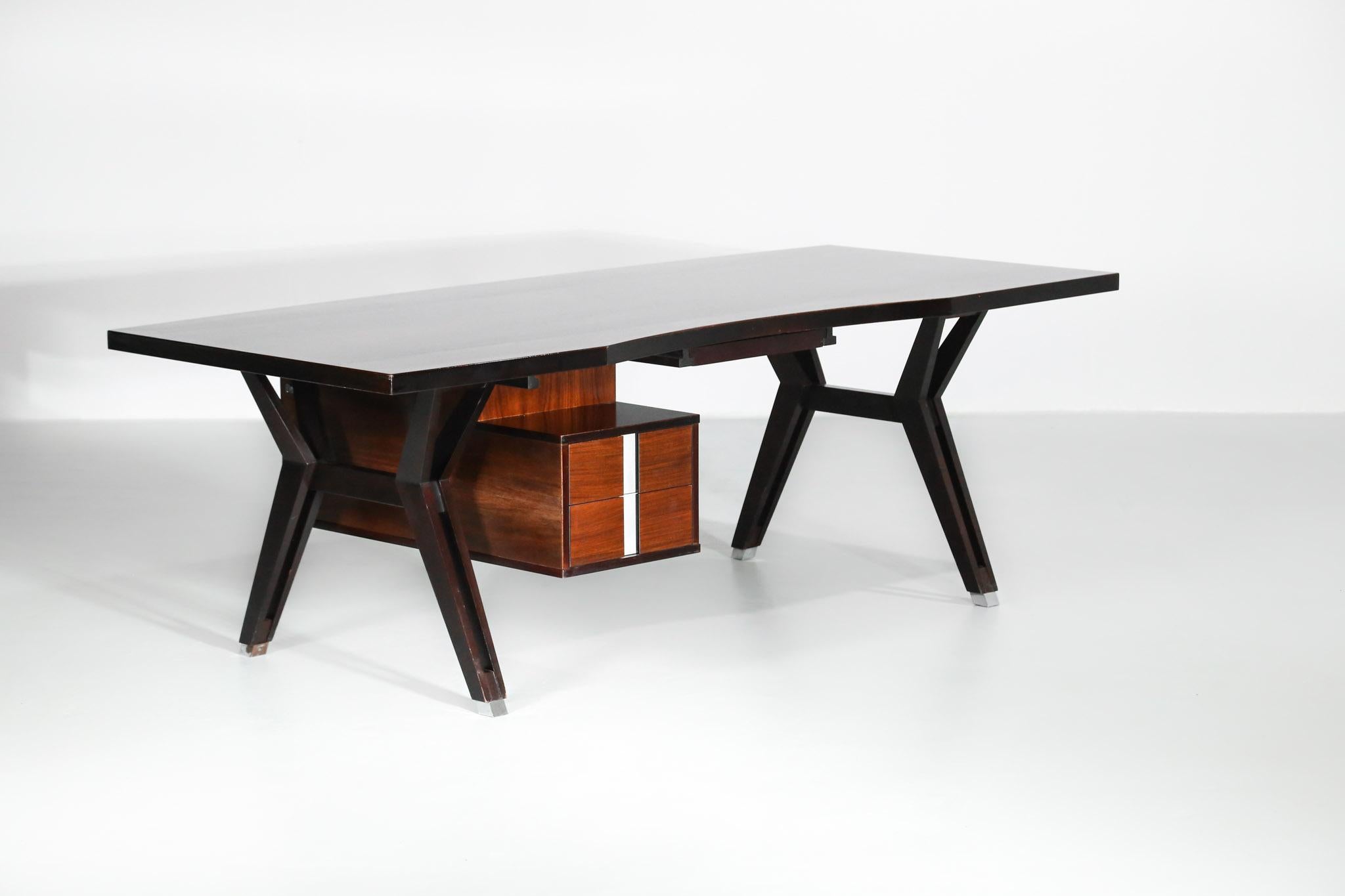 Mid-Century Modern Large Ico Parisi Desk for MIM, Italian Design