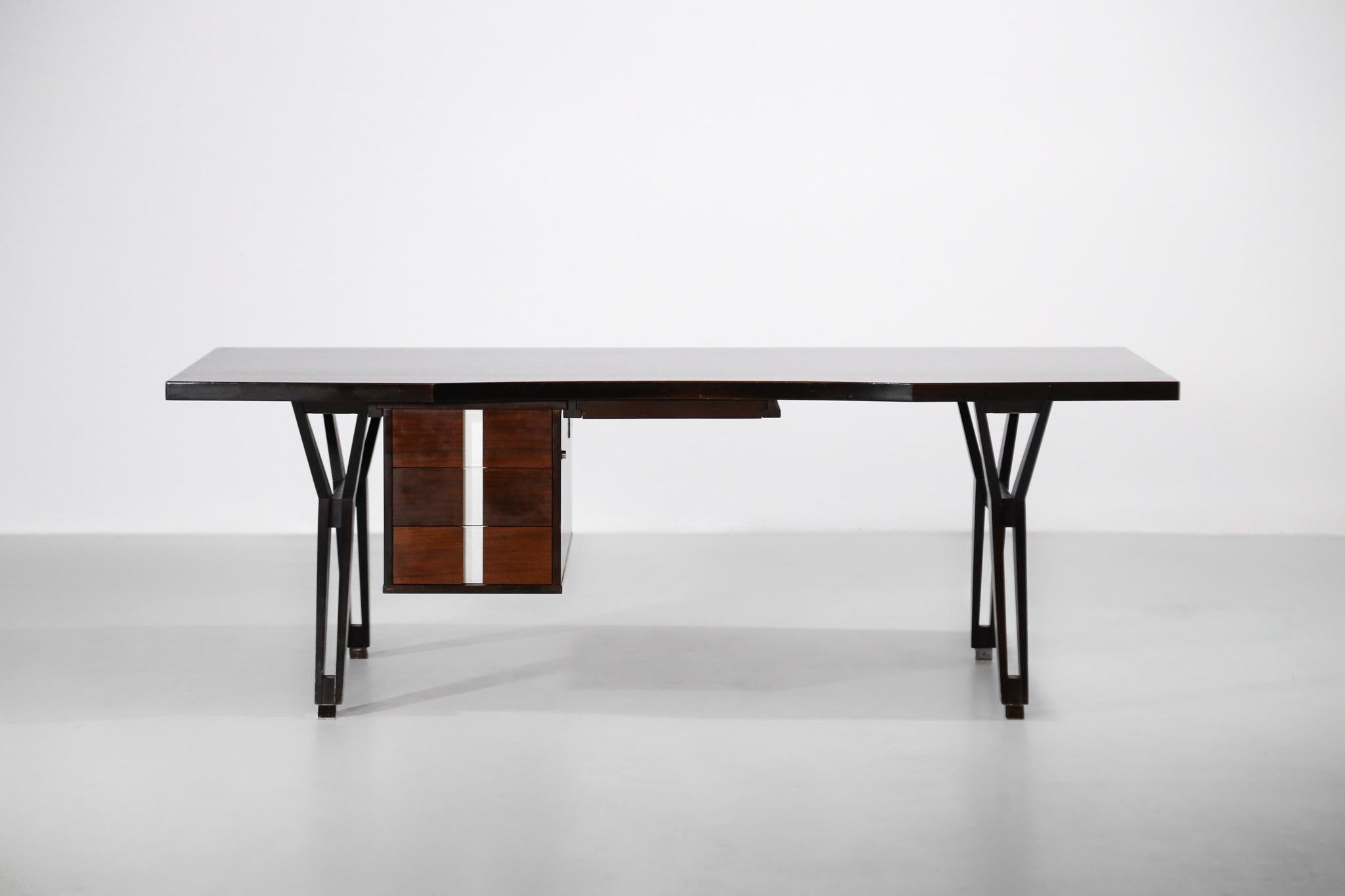 Metal Large Ico Parisi Desk for MIM, Italian Design