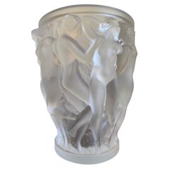 Large Iconic Lalique Bacchantes Crystal Vase
