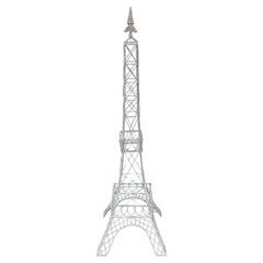Large Iconic Painted Metal Eiffel Tower Statue Centerpiece