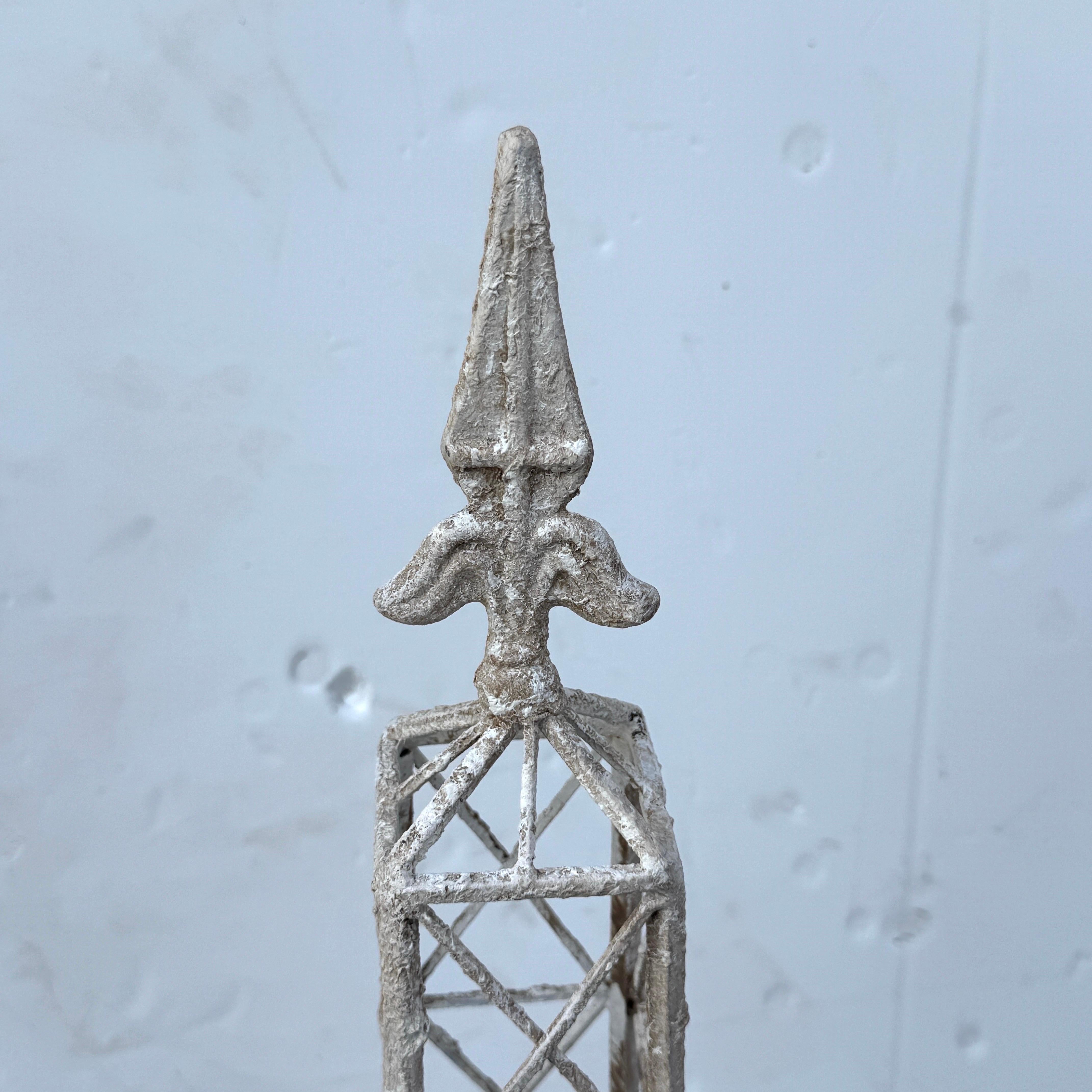 Large Iconic Painted Metal Eiffel Tower Statue Centerpiece In Good Condition For Sale In Haddonfield, NJ