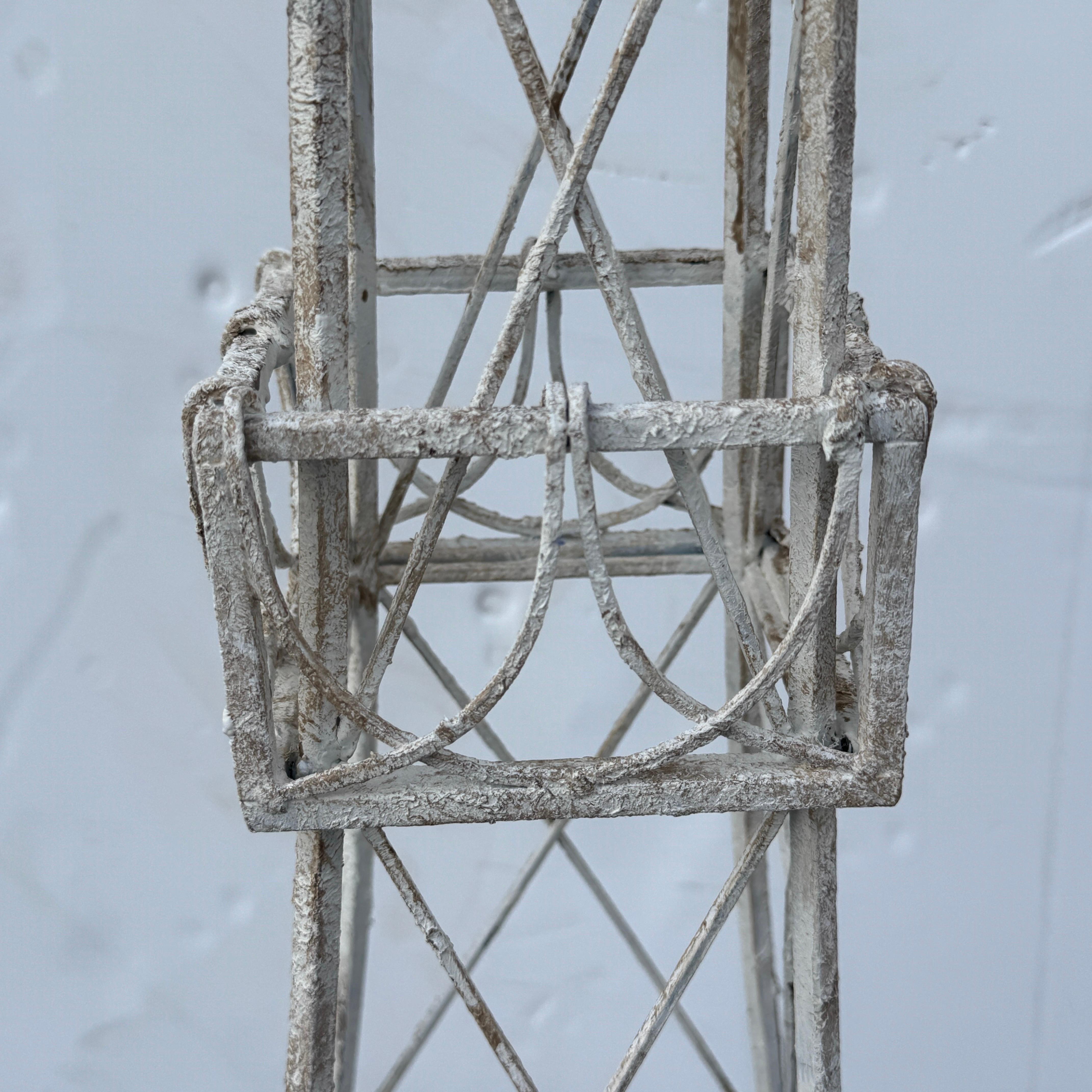 20th Century Large Iconic Painted Metal Eiffel Tower Statue Centerpiece For Sale