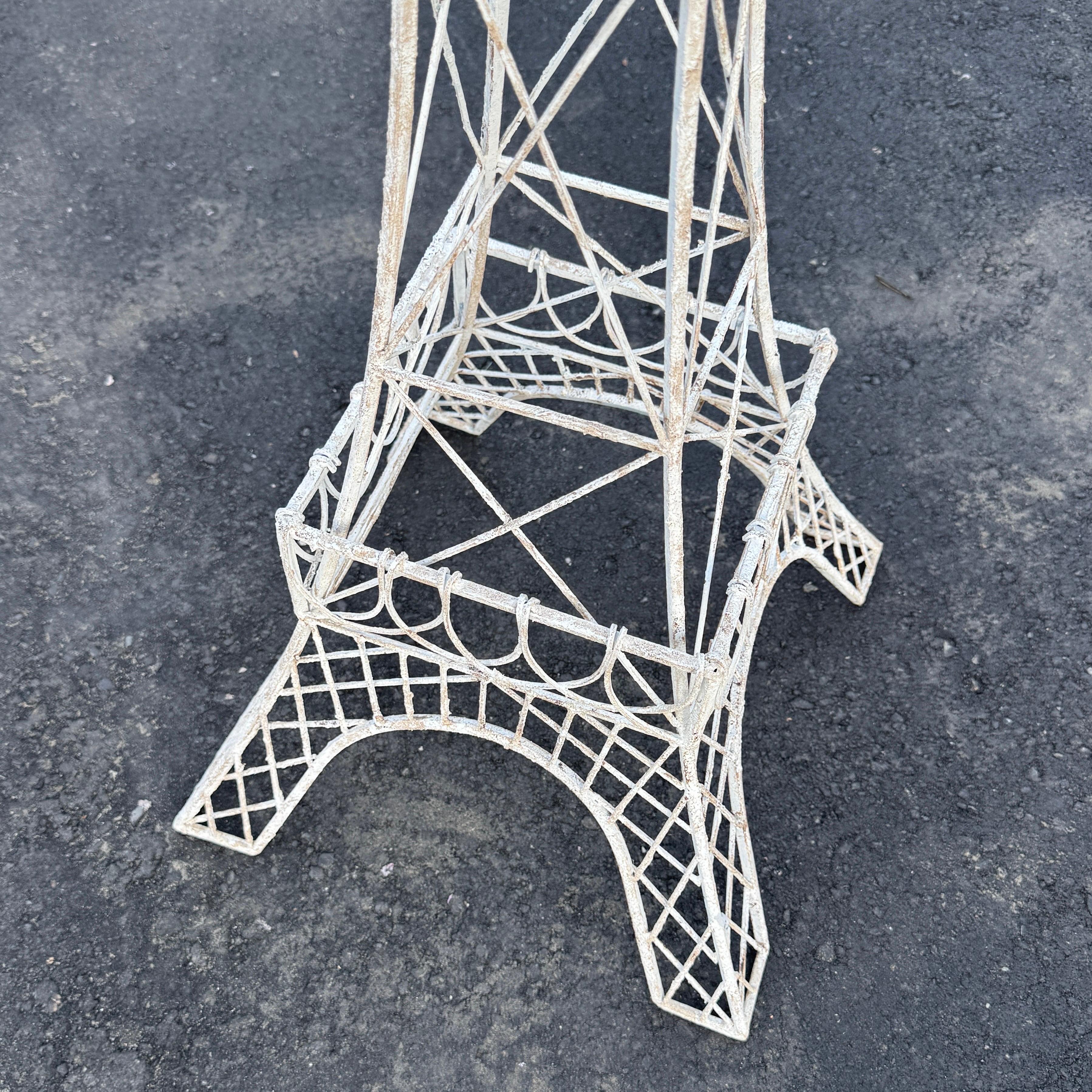 Iron Large Iconic Painted Metal Eiffel Tower Statue Centerpiece For Sale