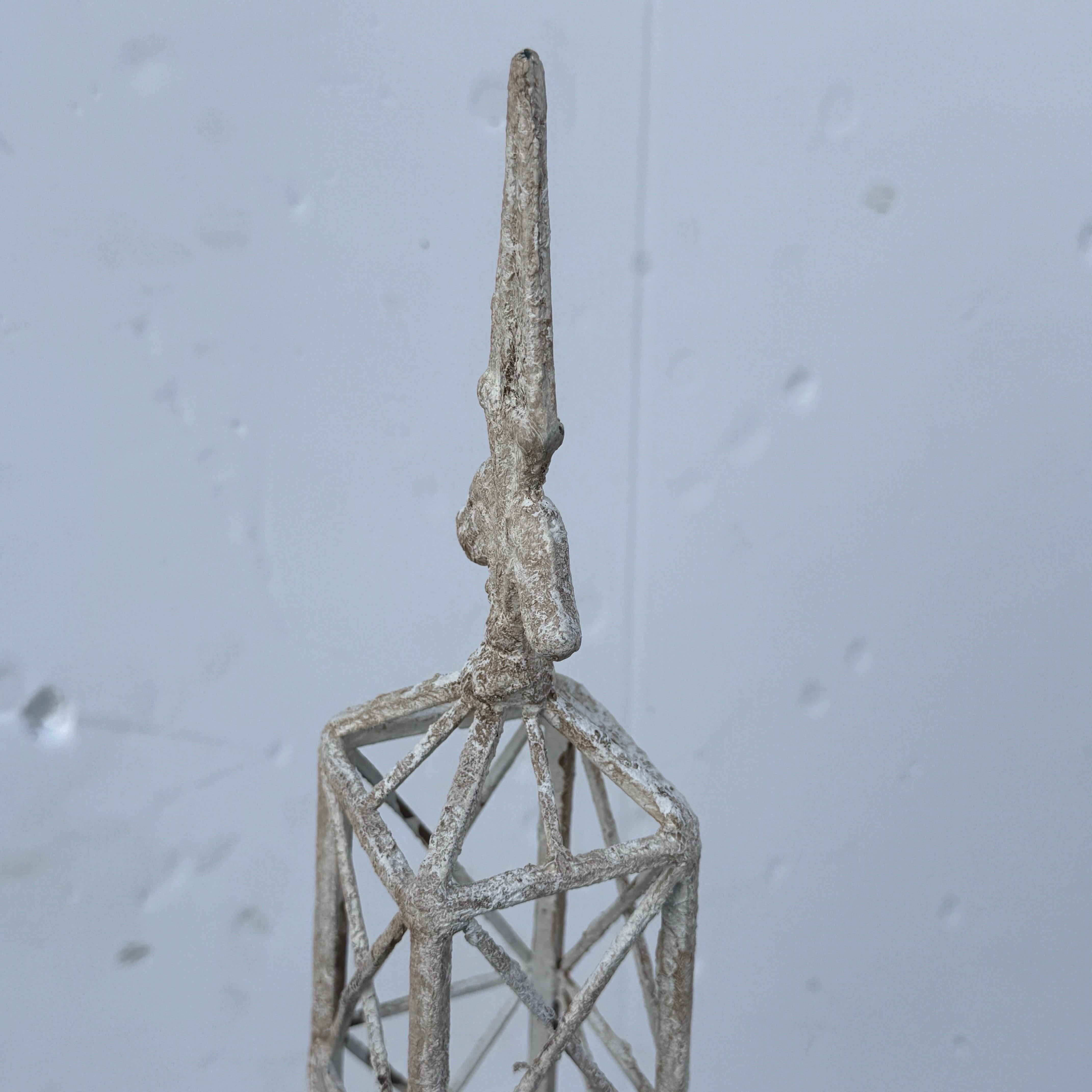 Large Iconic Painted Metal Eiffel Tower Statue Centerpiece For Sale 1