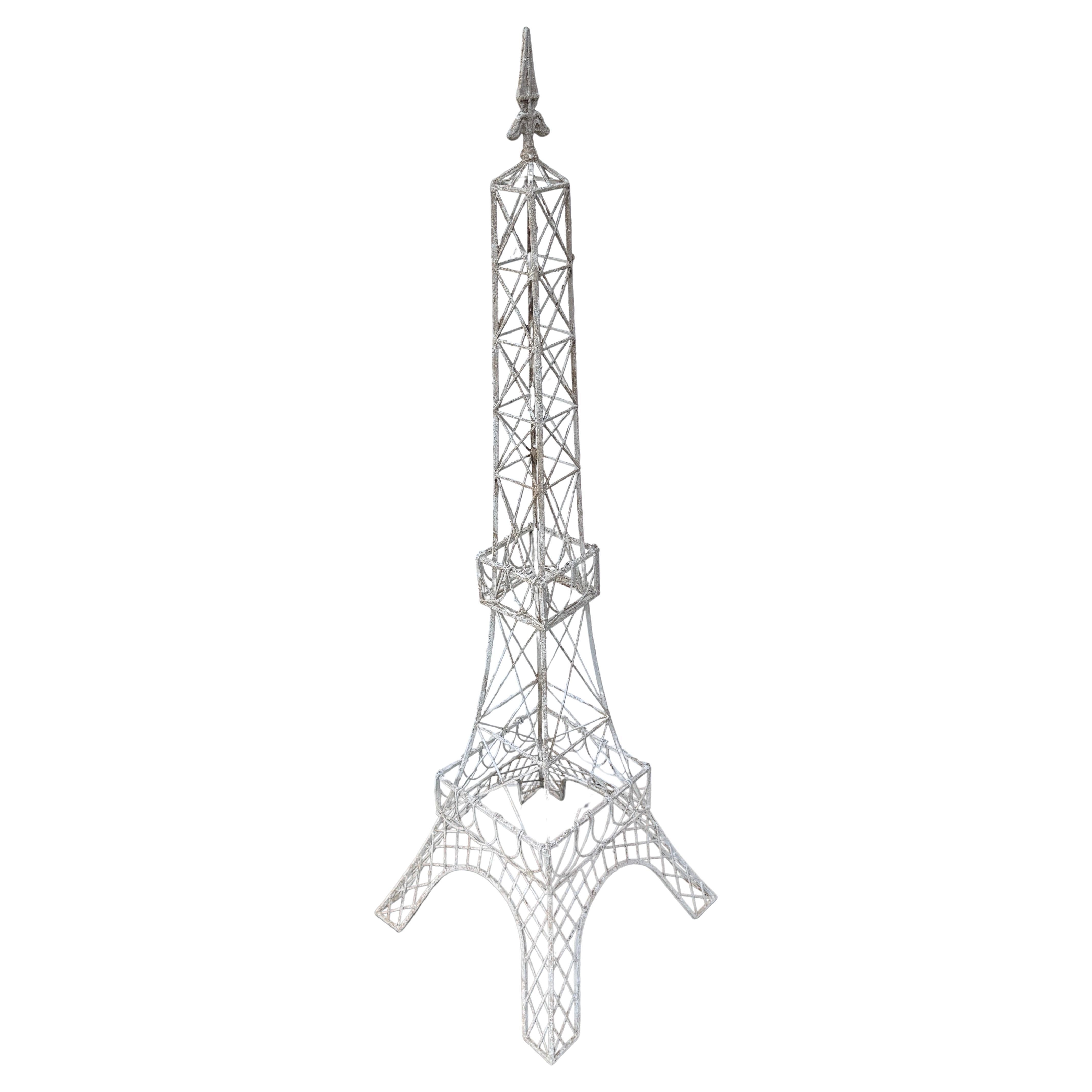 Large Iconic Painted Metal Eiffel Tower Statue Centerpiece For Sale