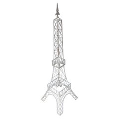 Large Iconic Painted Metal Eiffel Tower Statue Centerpiece