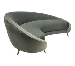 Large Iconic Sculptural Curved Sofa in the Style of Ico Parisi