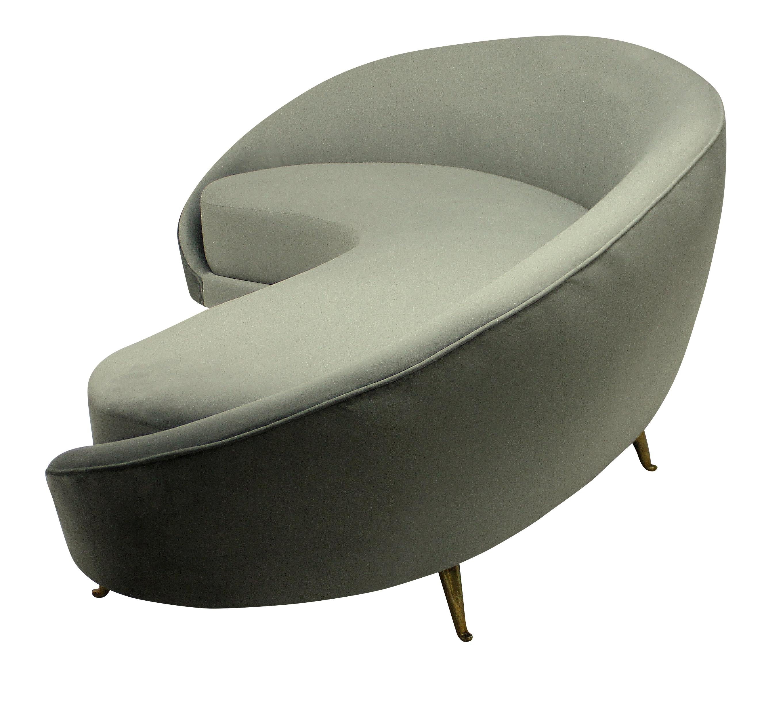 Large Iconic Sculptural Curved Sofa in the Style of Ico Parisi For Sale ...