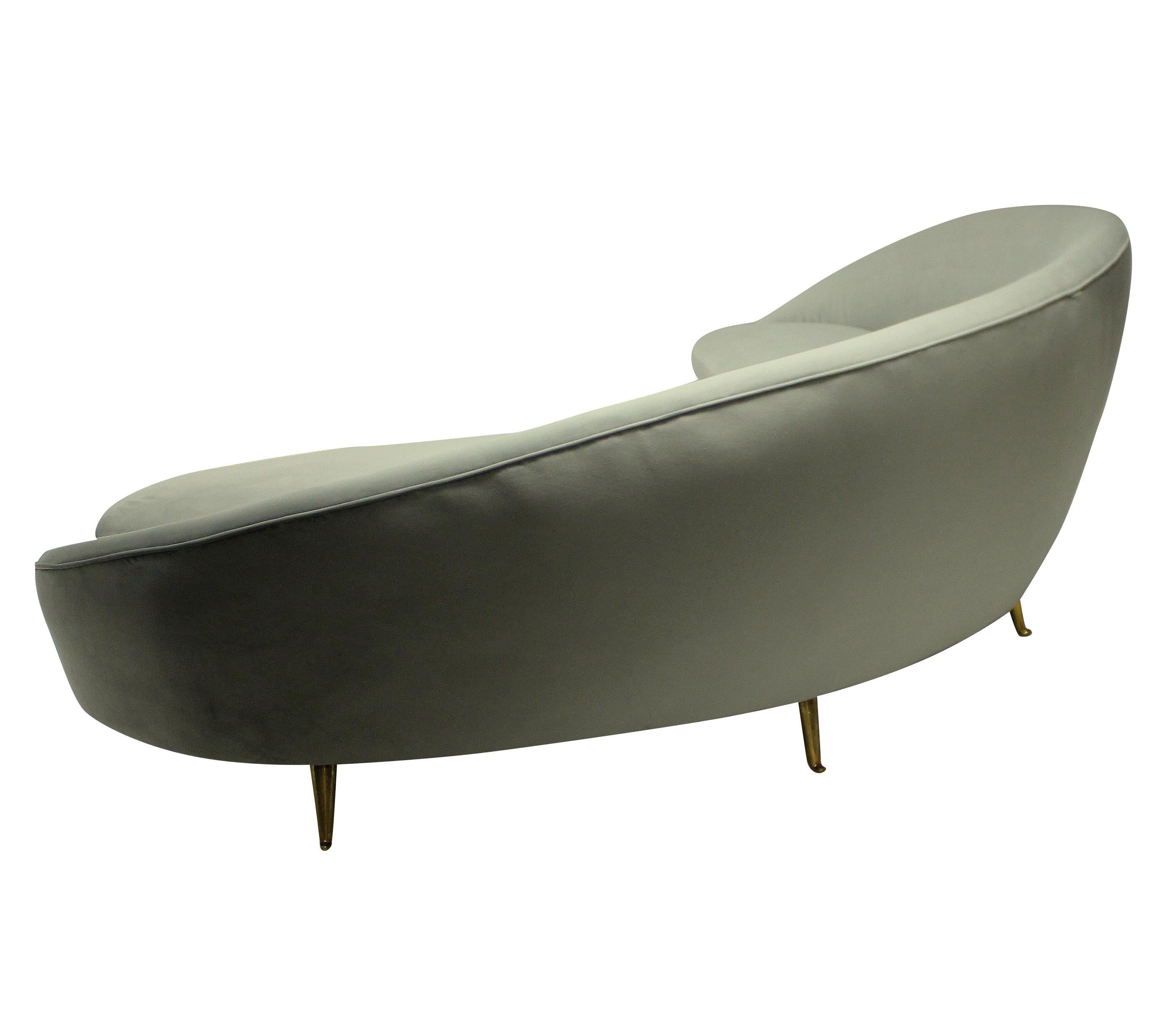 Large Iconic Sculptural Curved Sofa in the Style of Ico Parisi For Sale ...