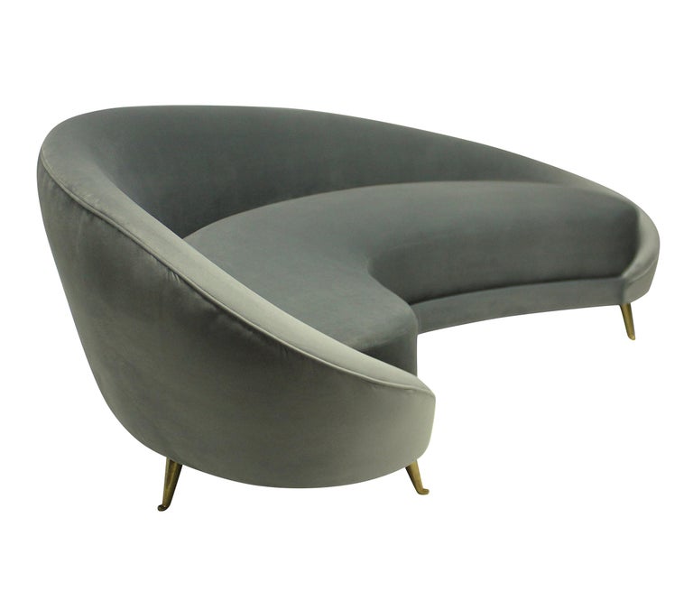 Large Iconic Sculptural Curved Sofa in the Style of Ico Parisi For Sale ...