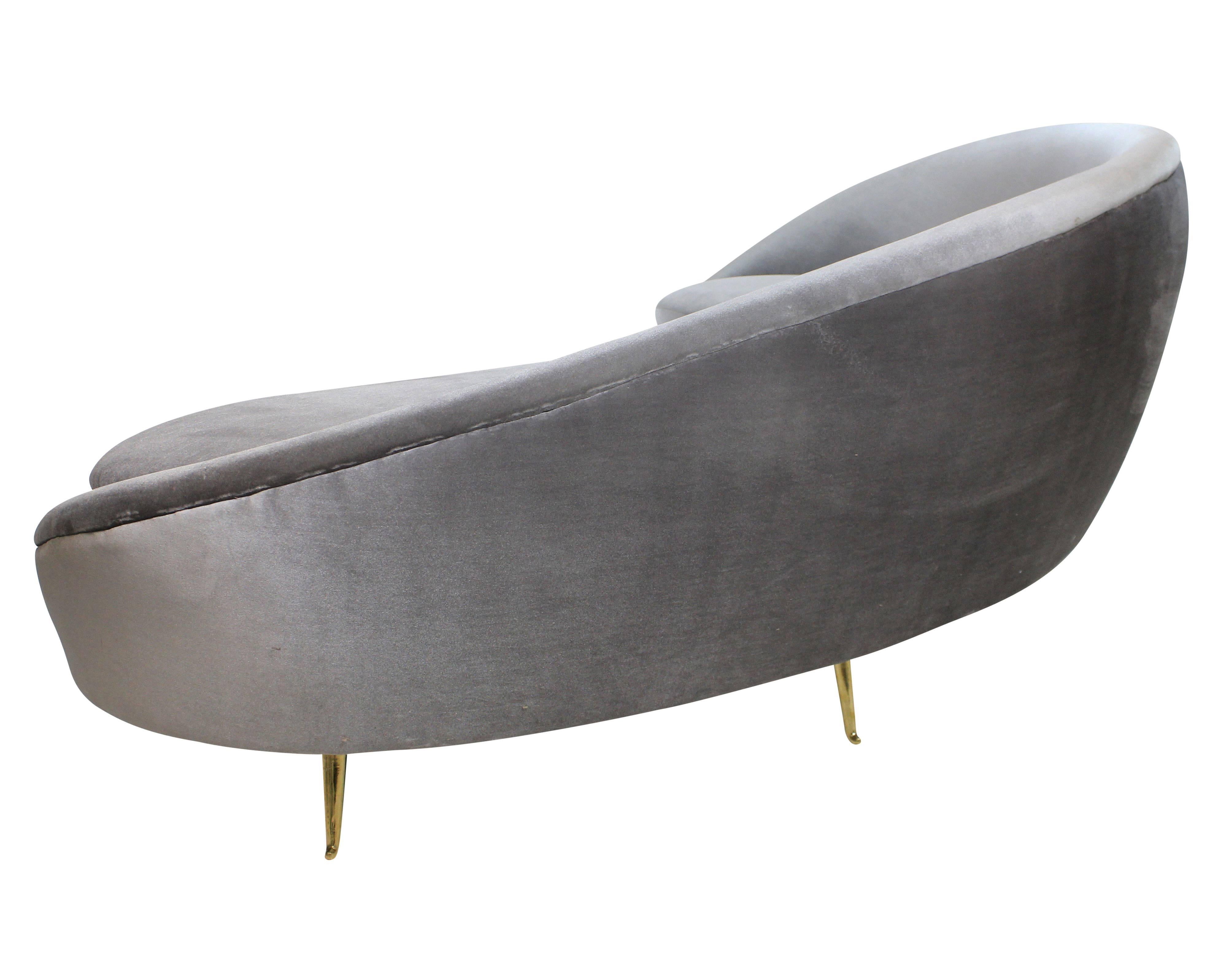 Italian Large Iconic Sculptural Sofa in the Style of Ico Parisi