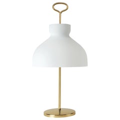 Large Ignazio Gardella Arenzano Table Lamp in Brass and Glass