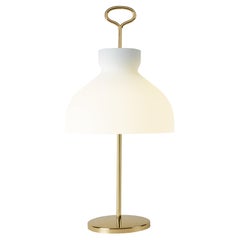 Large Ignazio Gardella 'Arenzano' Table Lamp in Brass and Glass for Tato Italia