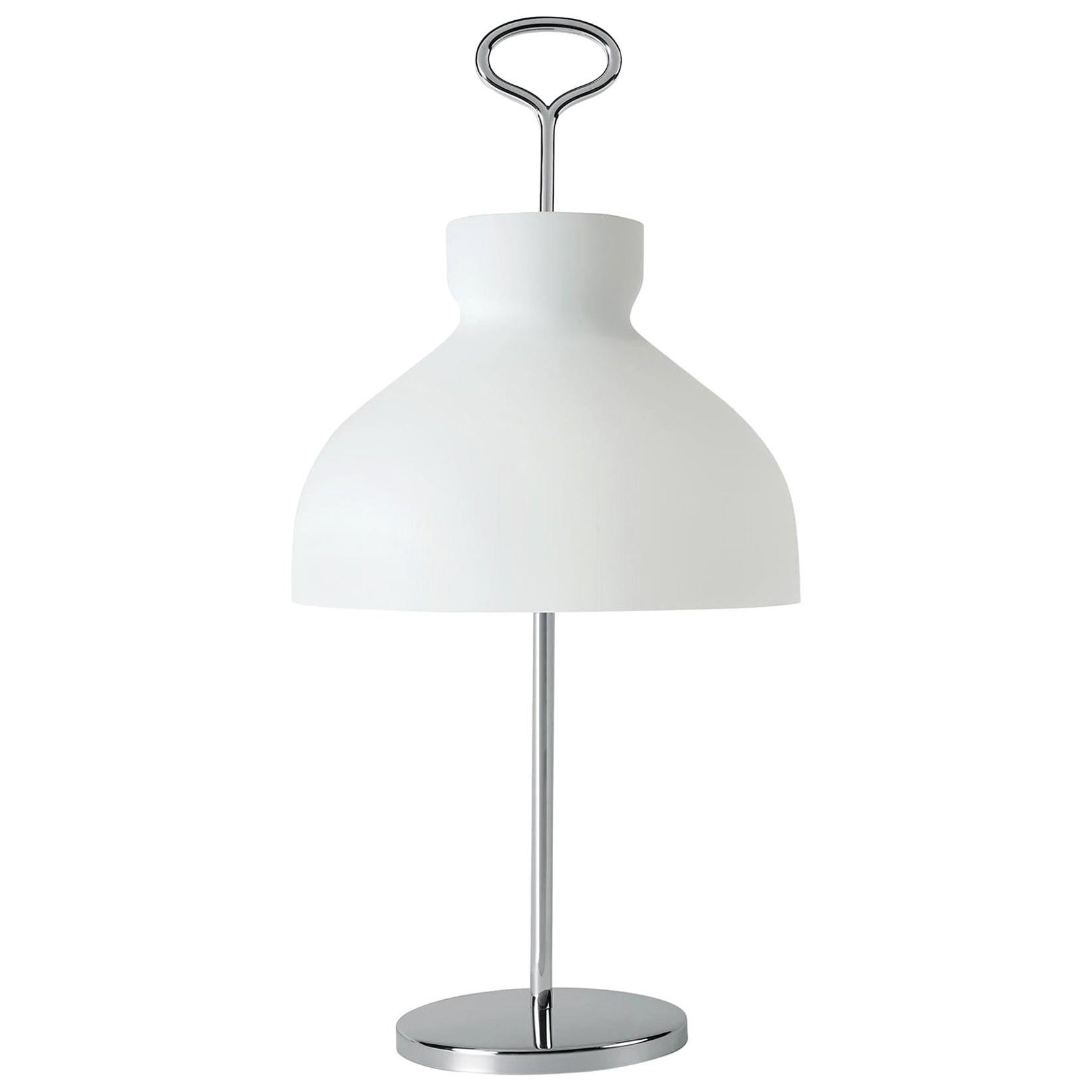 Large Ignazio Gardella 'Arenzano' Table Lamp in Satin Nickel and Glass For Sale 2