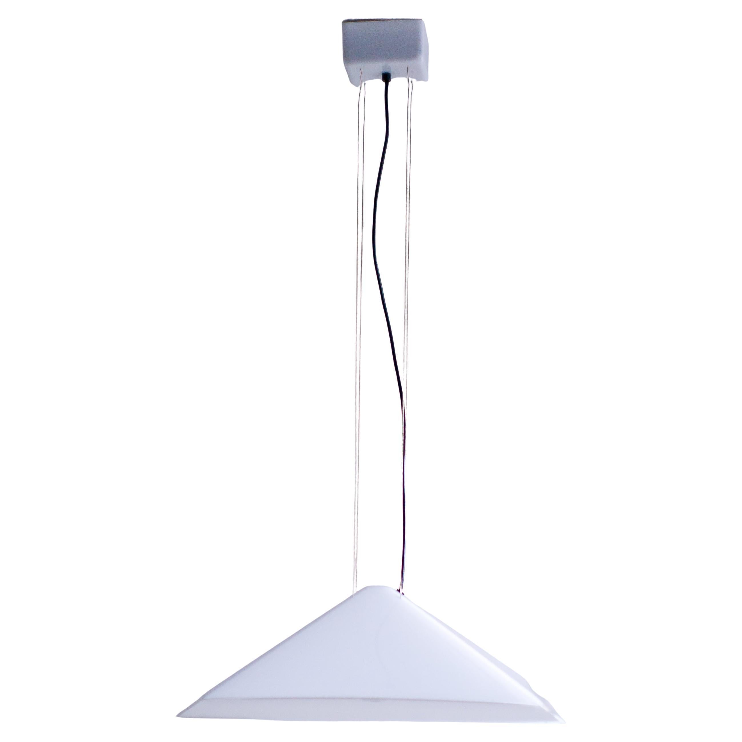 Large iGuzzini Pyramid Pendant – Height Adjustable, Plexiglass, Italy 1980 For Sale