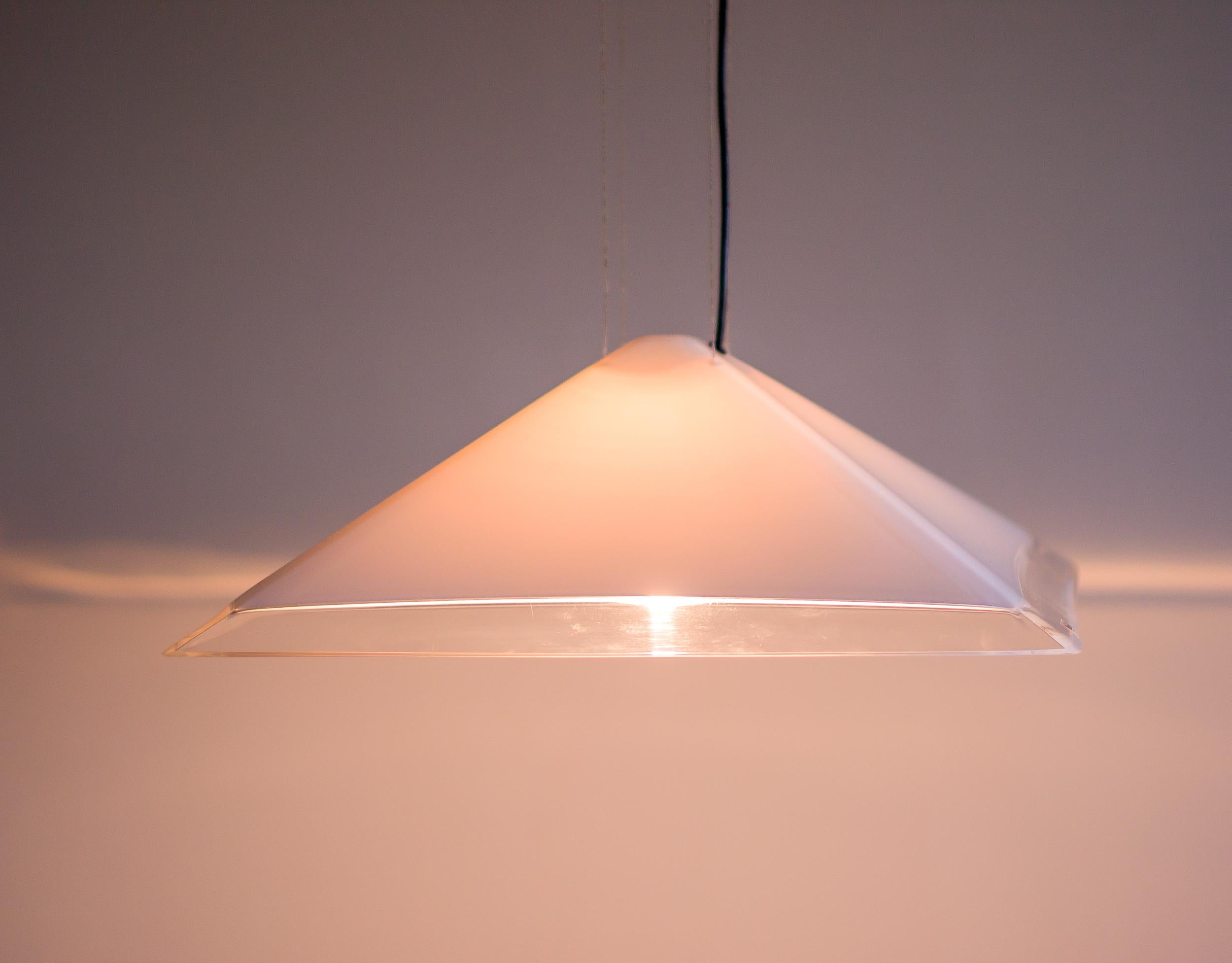 Italian Large iGuzzini Pyramid Shaped Pendant For Sale