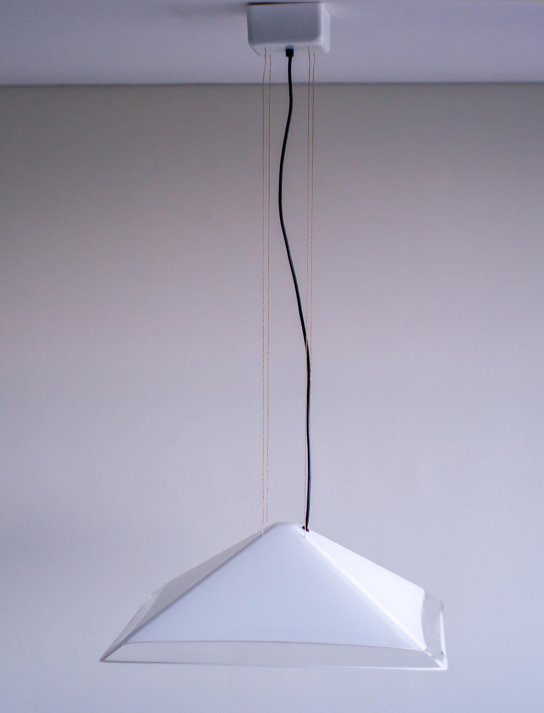 Plexiglass Large iGuzzini Pyramid Shaped Pendant For Sale