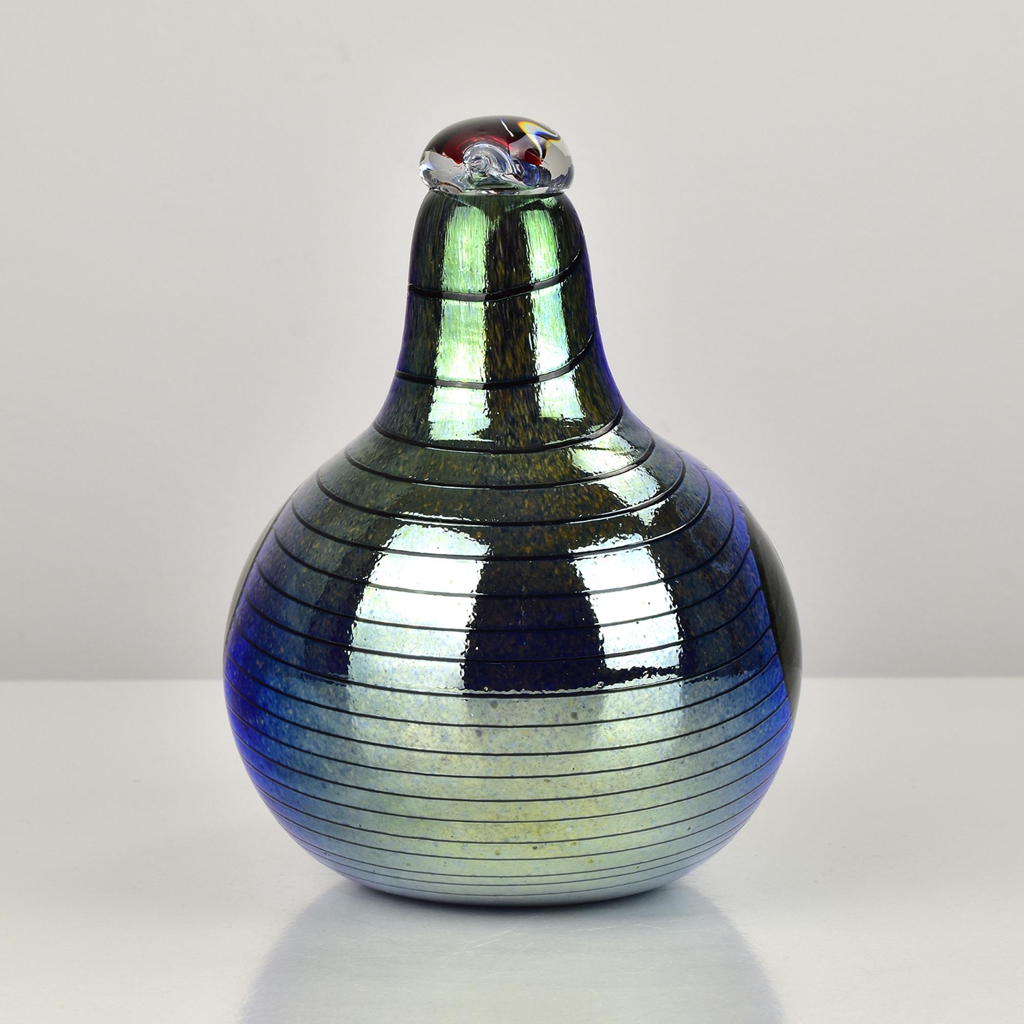 Große Iittala Oiva Toikka Fasan Vogel schillernde Kunstglas-Skulptur (Moderne) im Angebot