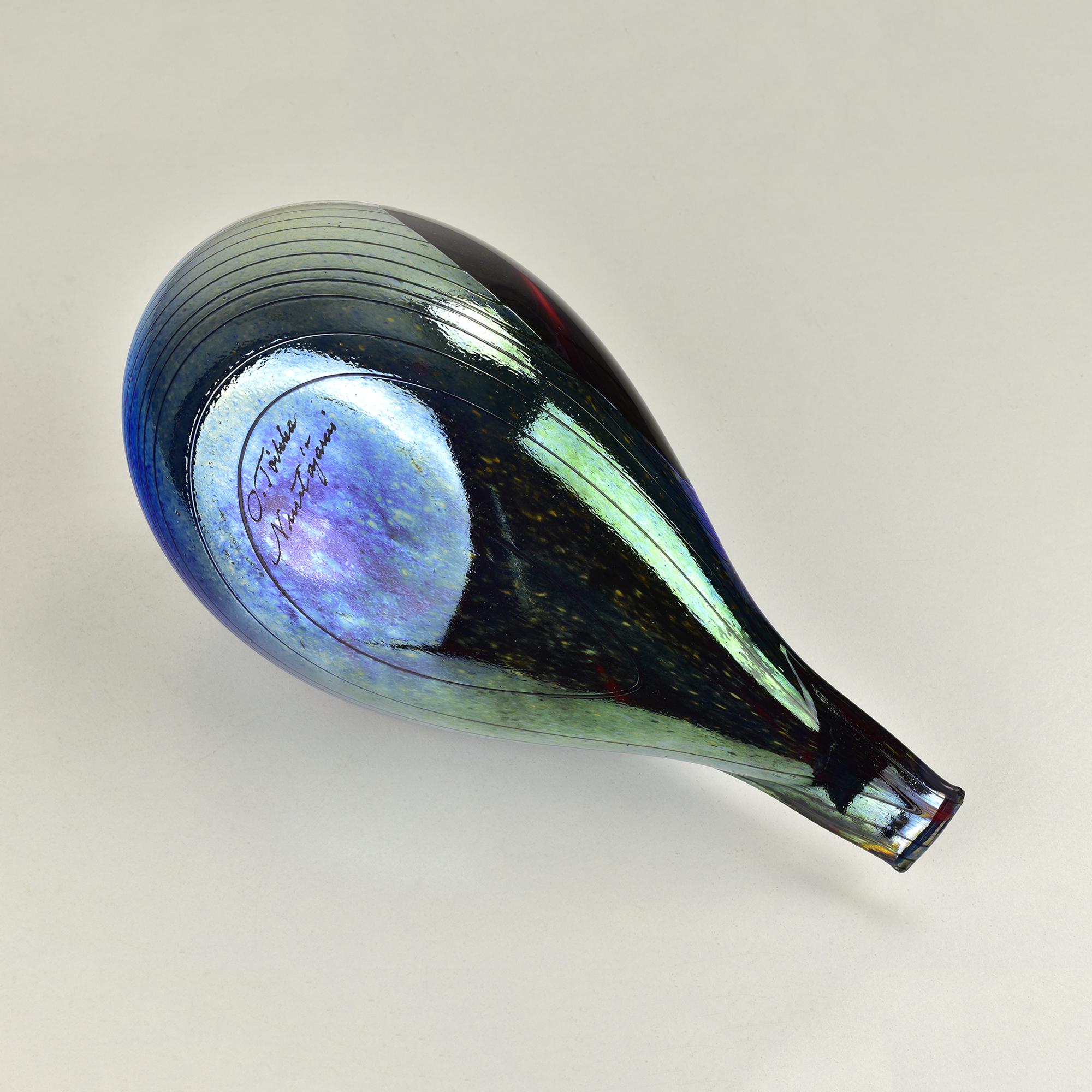 Große Iittala Oiva Toikka Fasan Vogel schillernde Kunstglas-Skulptur im Angebot 1