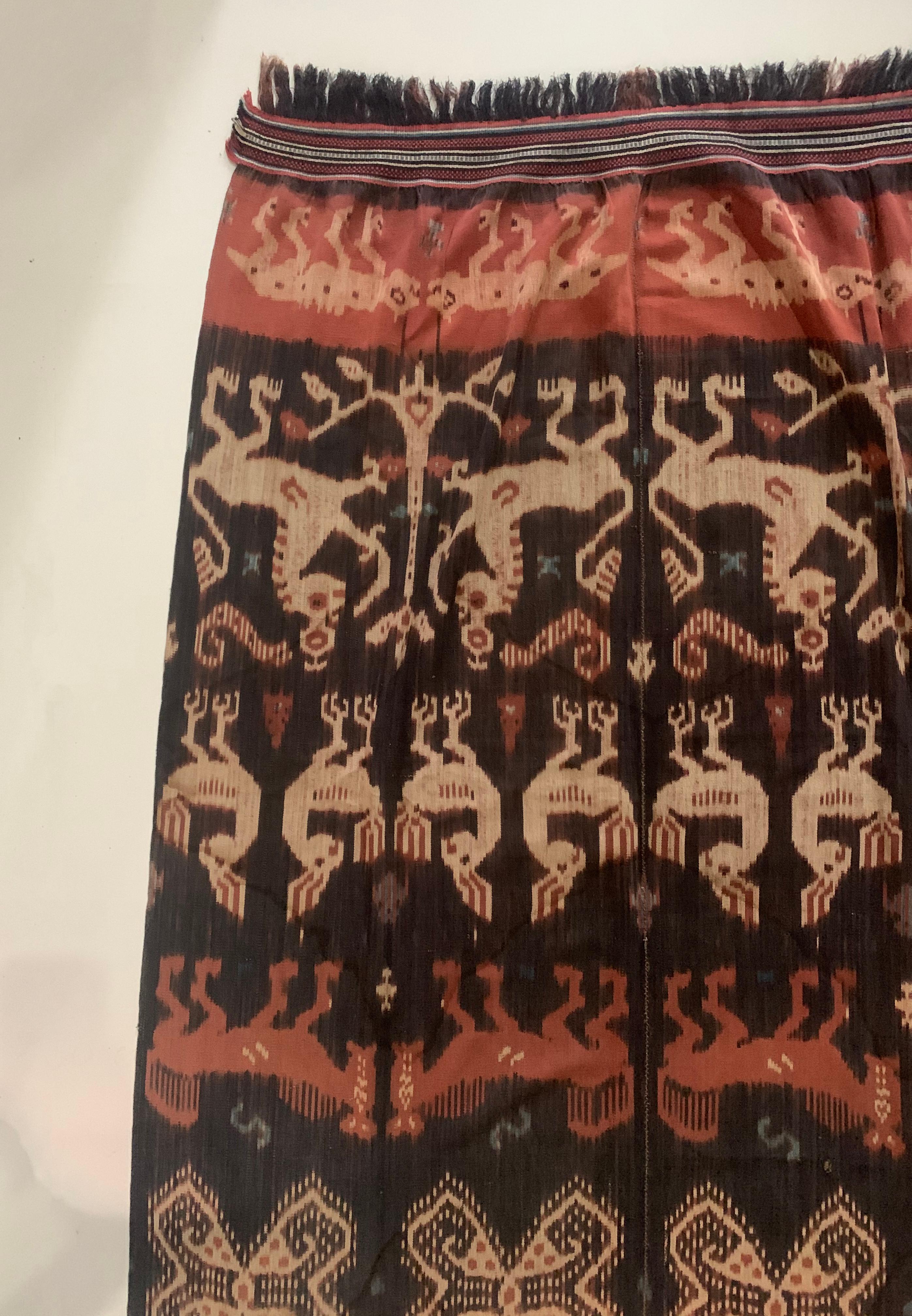 Yarn Ikat Textile from Sumba Island with Stunning Tribal Motifs, Indonesia