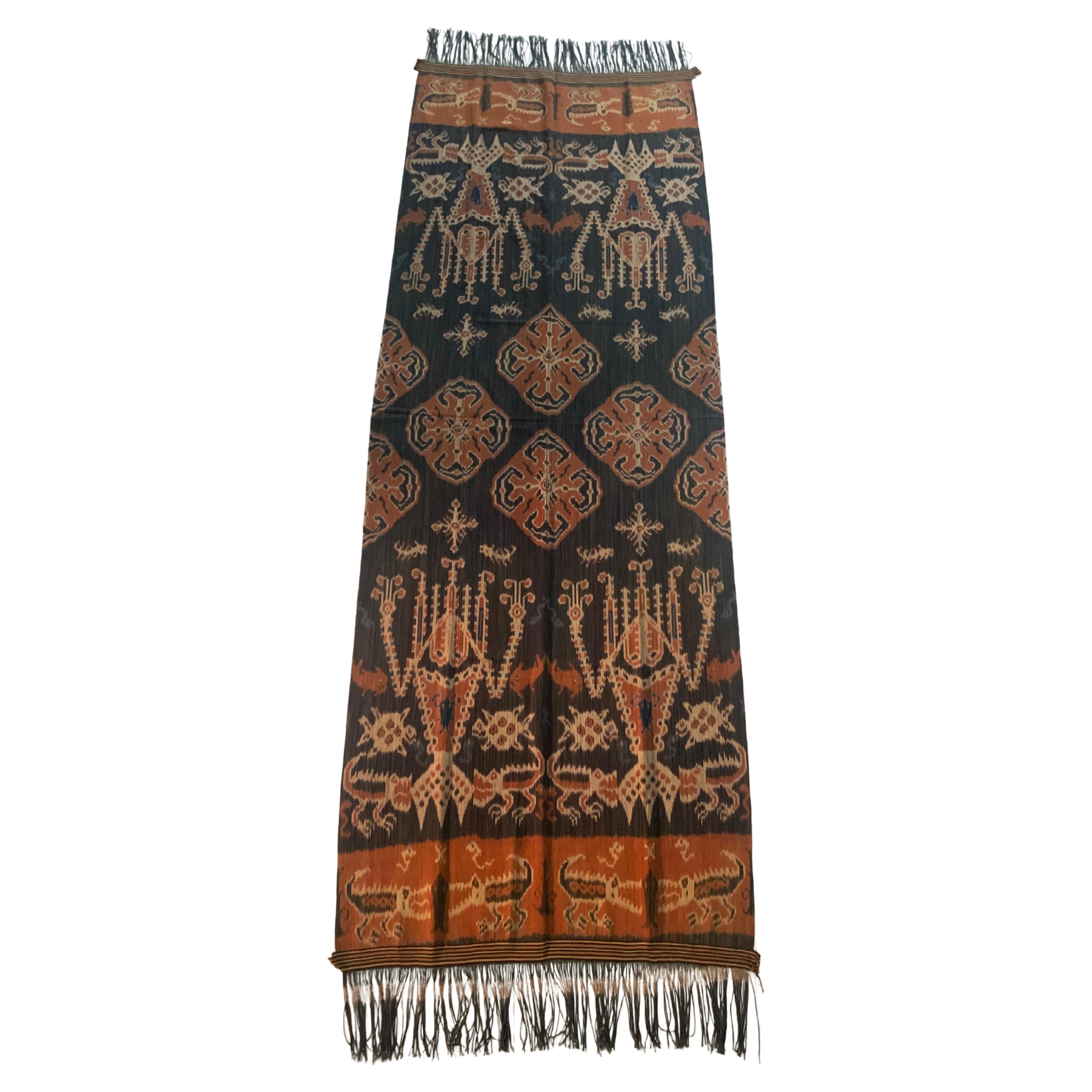 Ikat Textile from Sumba Island with Stunning Tribal Motifs, Indonesia