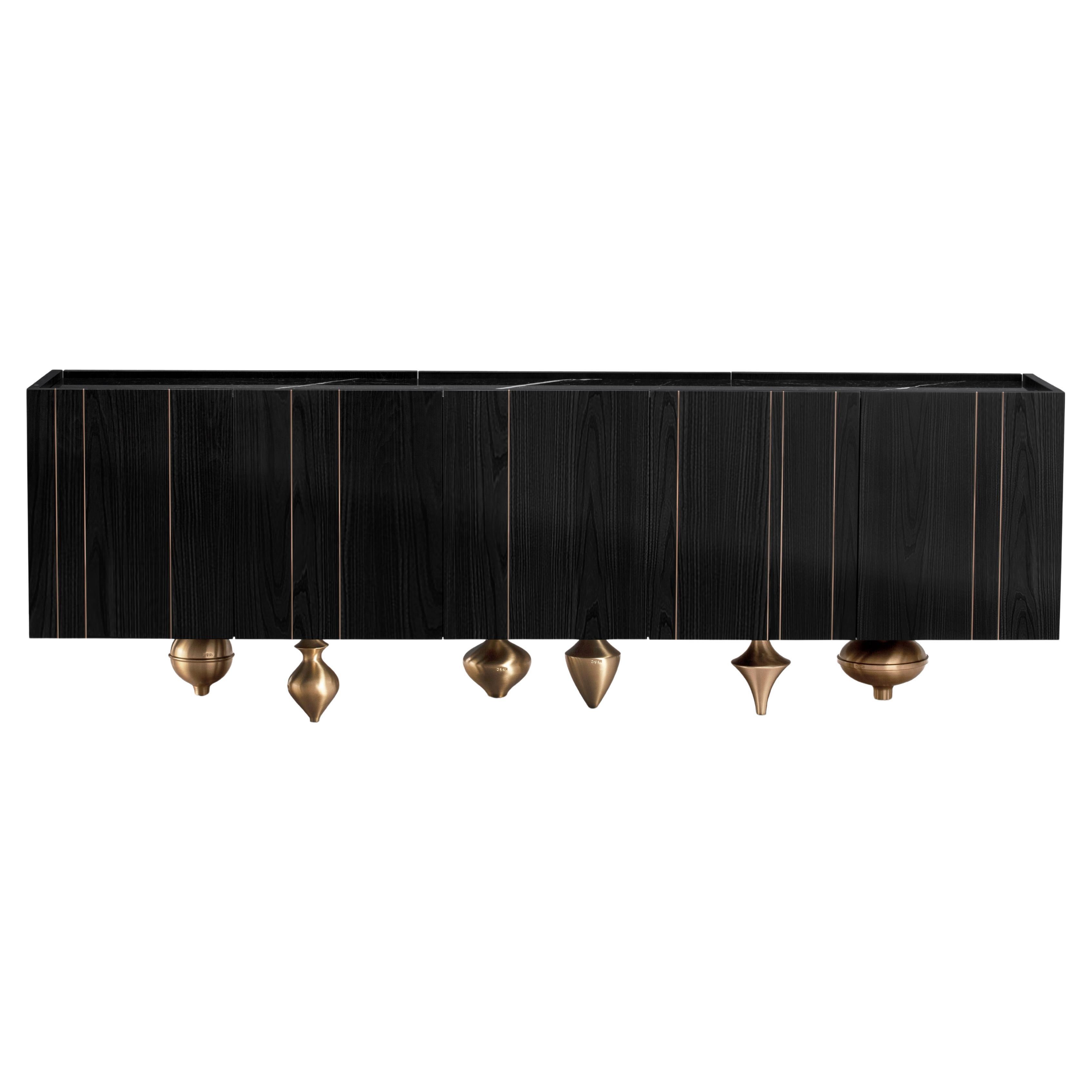 Large Il Pezzo 1 Black Credenza by Il Pezzo Mancante