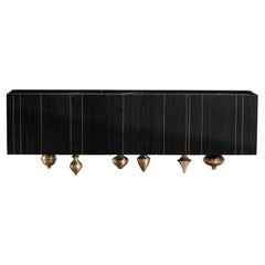 Large Il Pezzo 1 Black Credenza by Il Pezzo Mancante