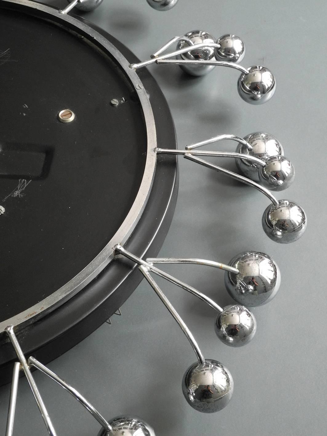 Metal Large illuminated 1960s Space Age chrome wall mirror by Cosack