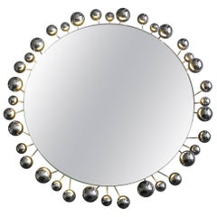 Large illuminated 1960s Space Age chrome wall mirror by Cosack