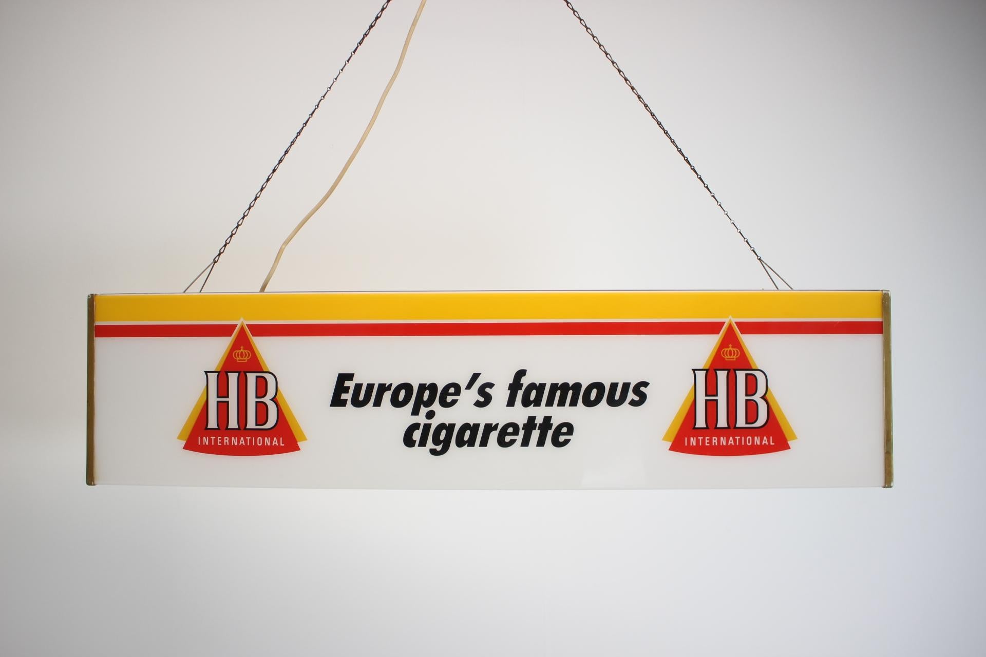 Iron Large Illuminated Advertisement for HB cigarettes, 1970s For Sale