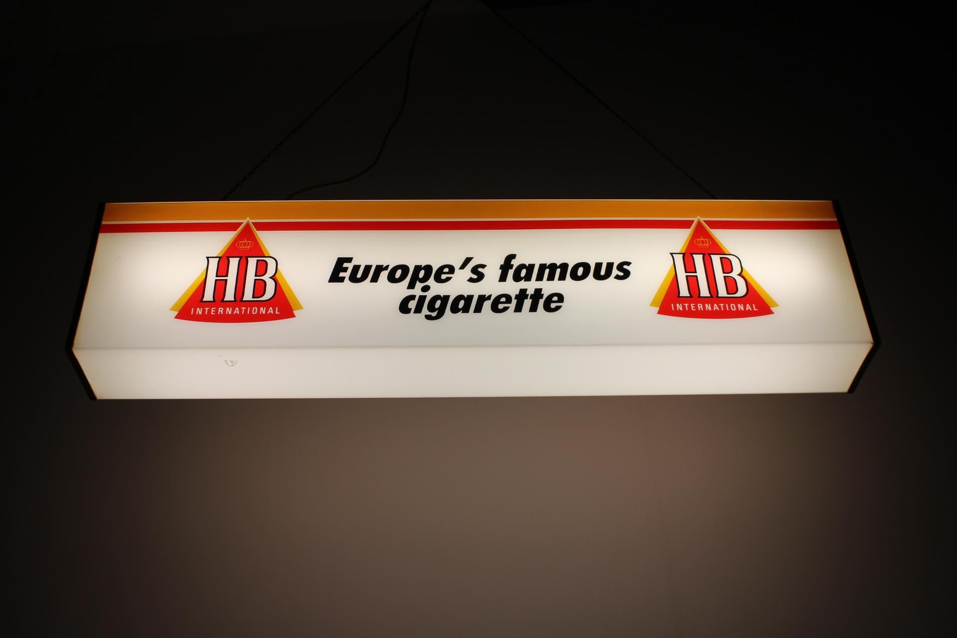 Large Illuminated Advertisement for HB cigarettes, 1970s For Sale 3